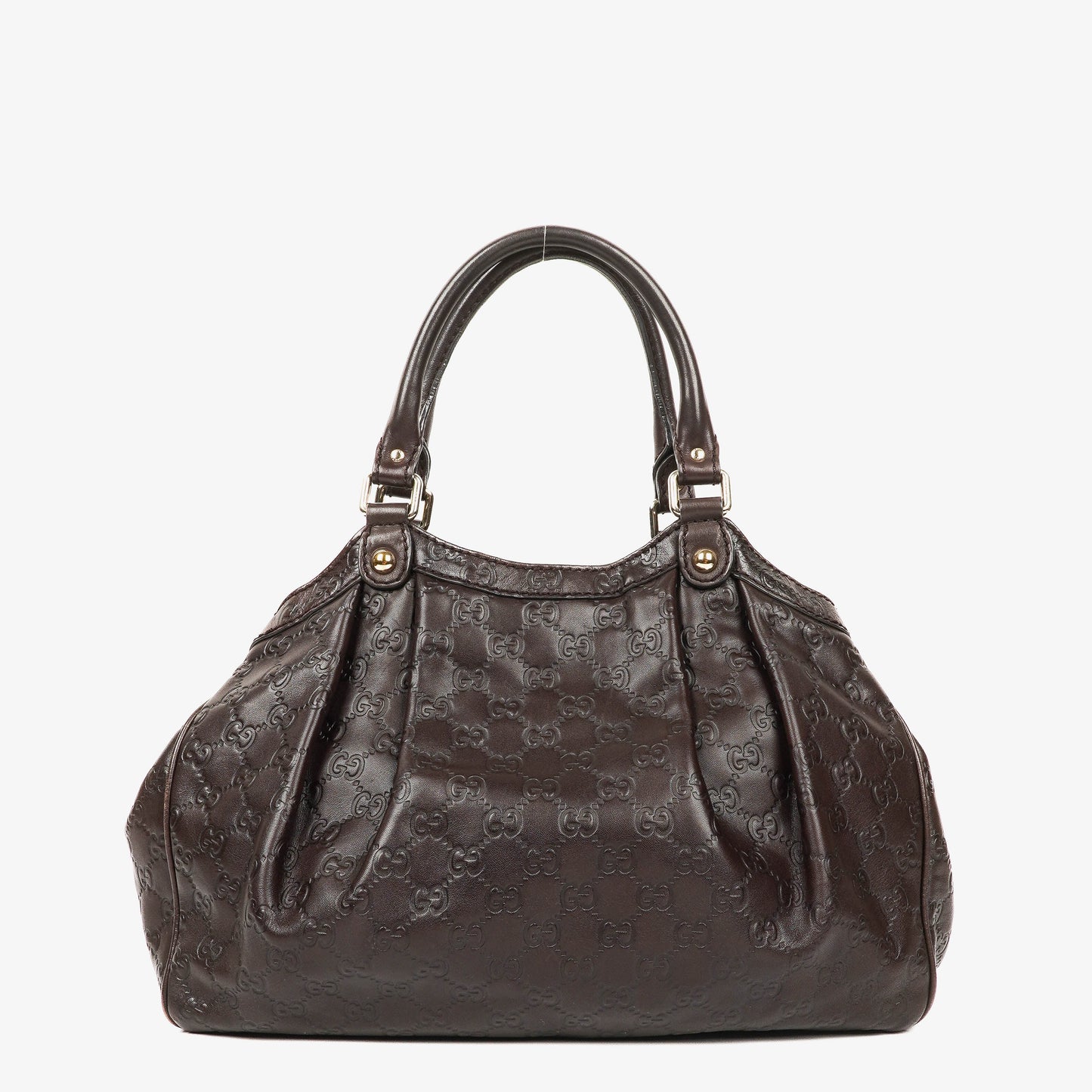 Gucci Guccissima Dark Brown Leather Sukey Hobo Bag