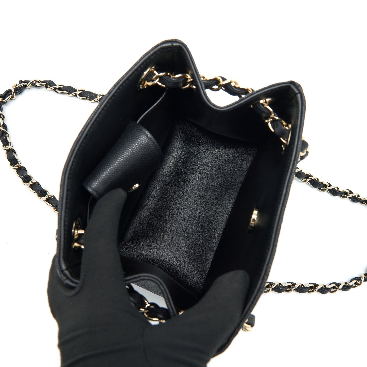 Chanel 22S Bucket Bag Caviar Black L