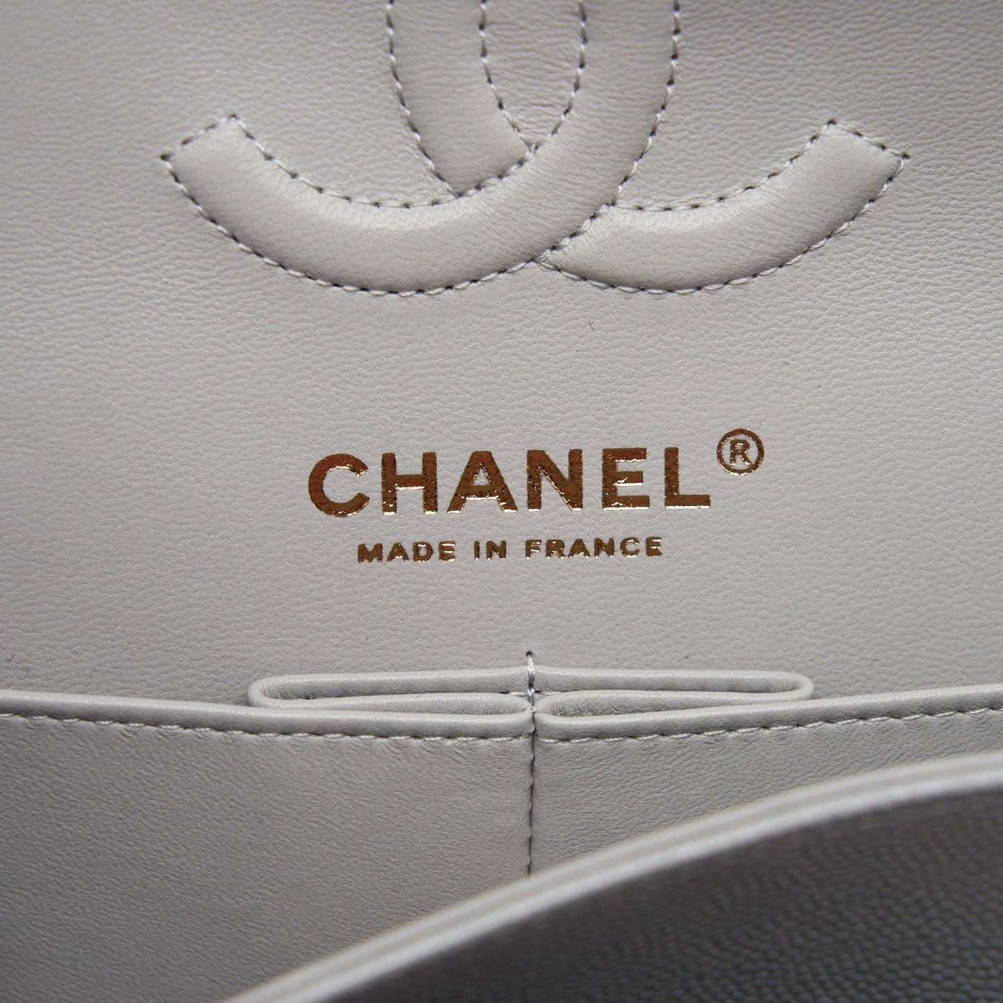 Chanel 21A Small Classic Double Flap Bag Caviar NC634 Light Grey L