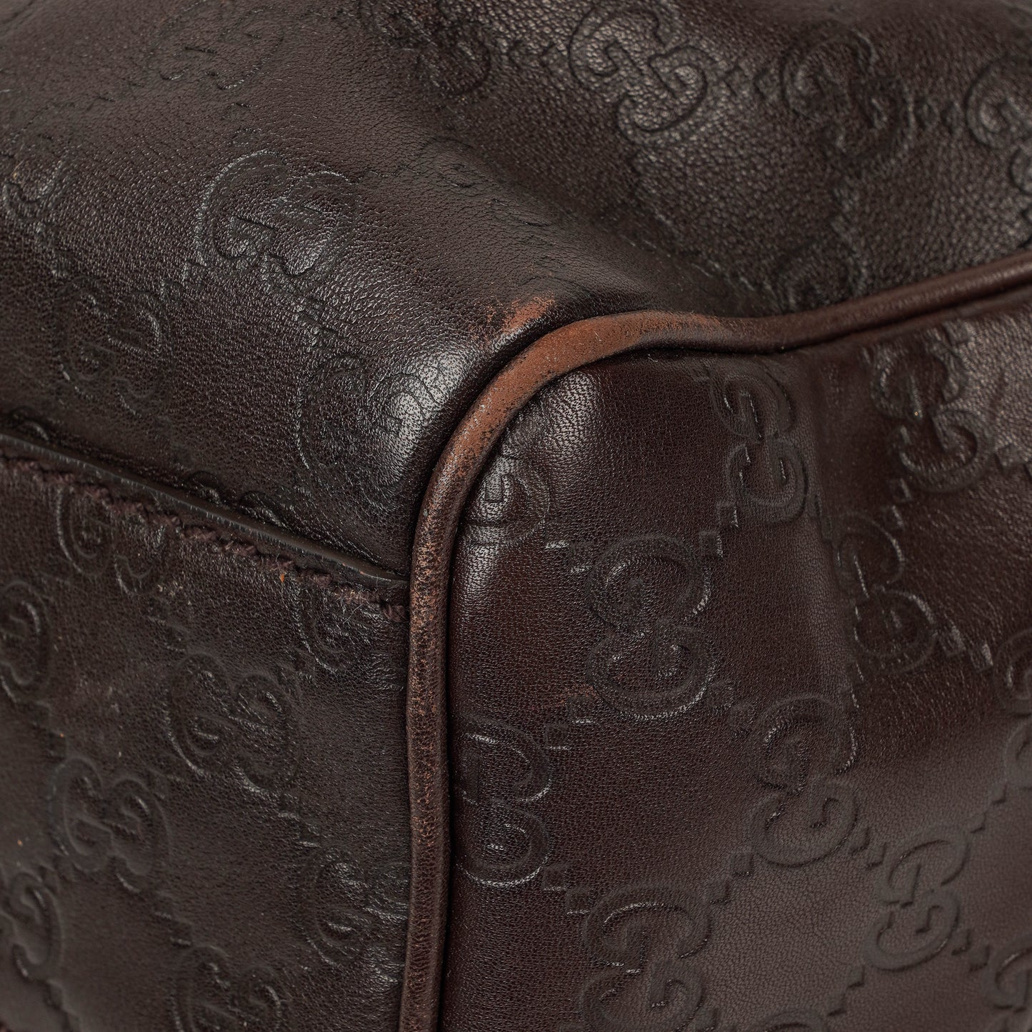 Gucci Guccissima Dark Brown Leather Sukey Hobo Bag