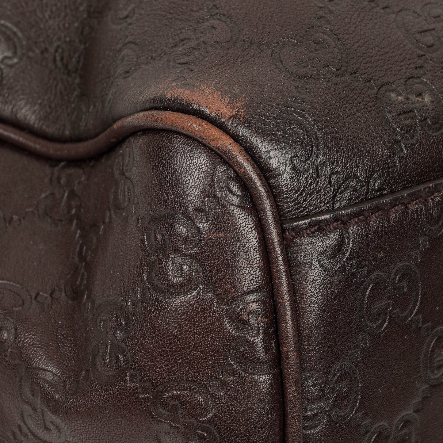 Gucci Guccissima Dark Brown Leather Sukey Hobo Bag