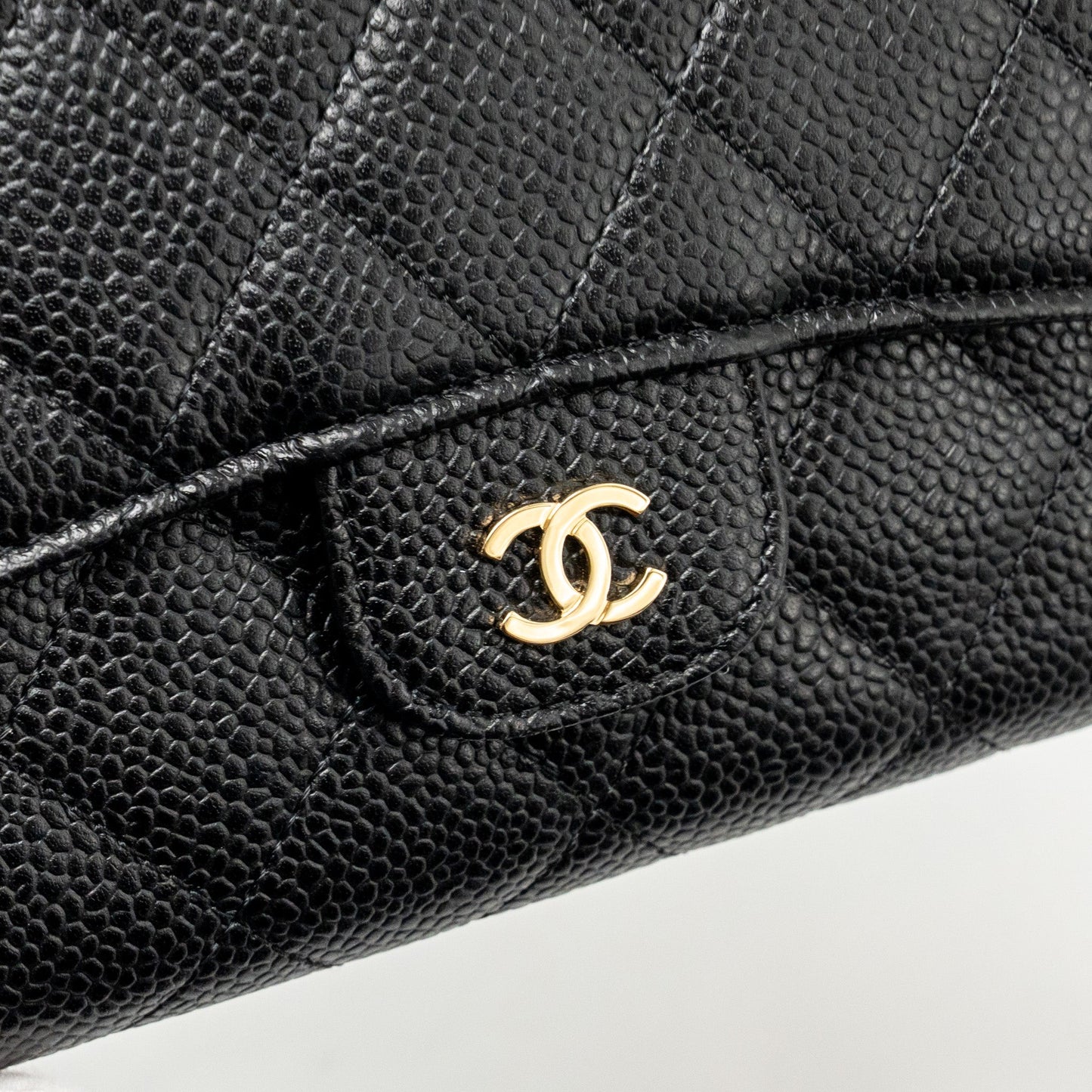 Chanel Classic CC Flap Long Wallet Caviar Black