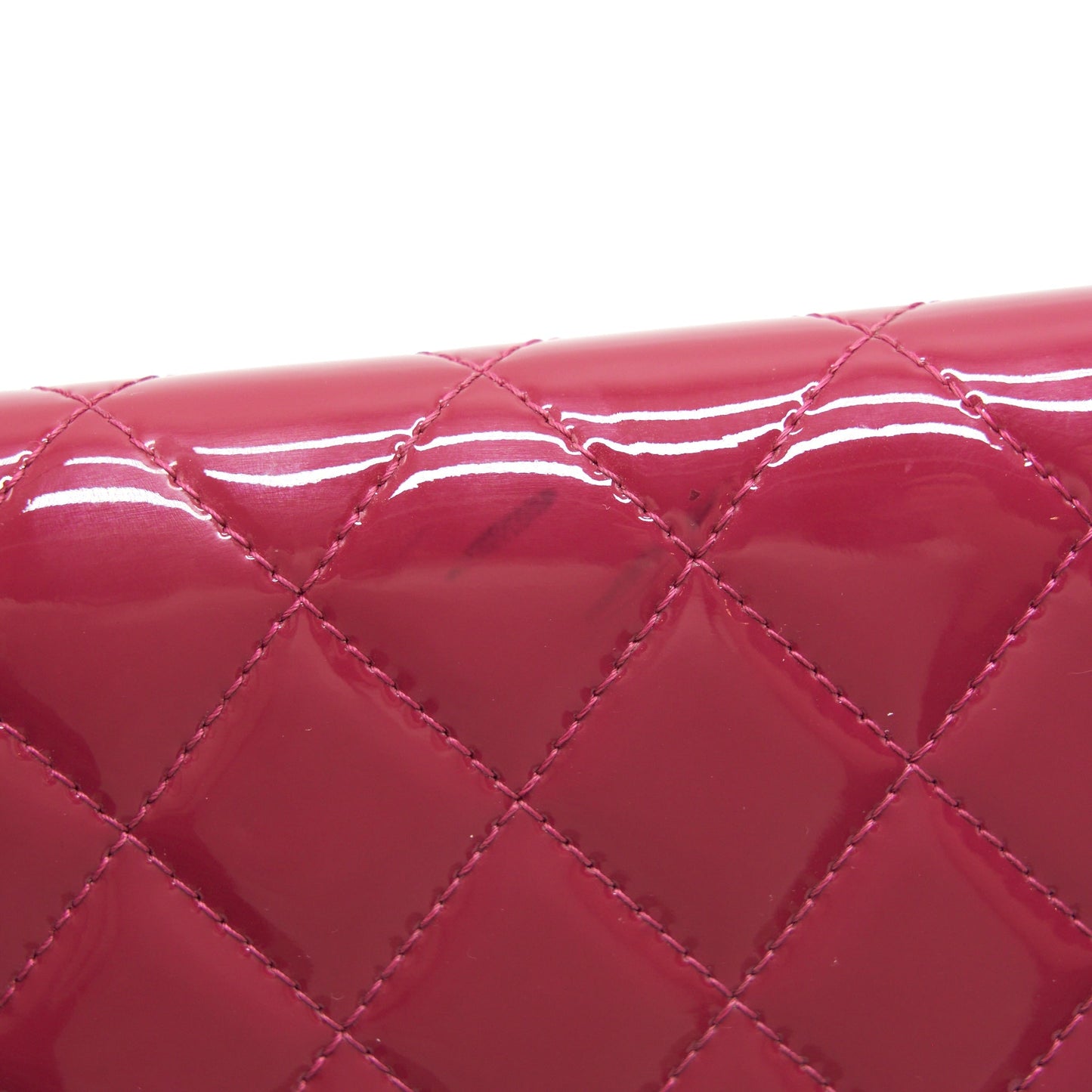 Chanel Long Zip Wallet Patent Fuchsia