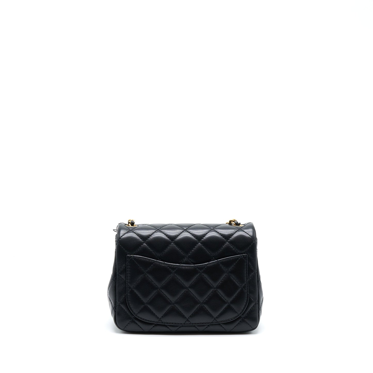 Chanel Pearl Crush Mini Square Flap Bag Lambskin Black