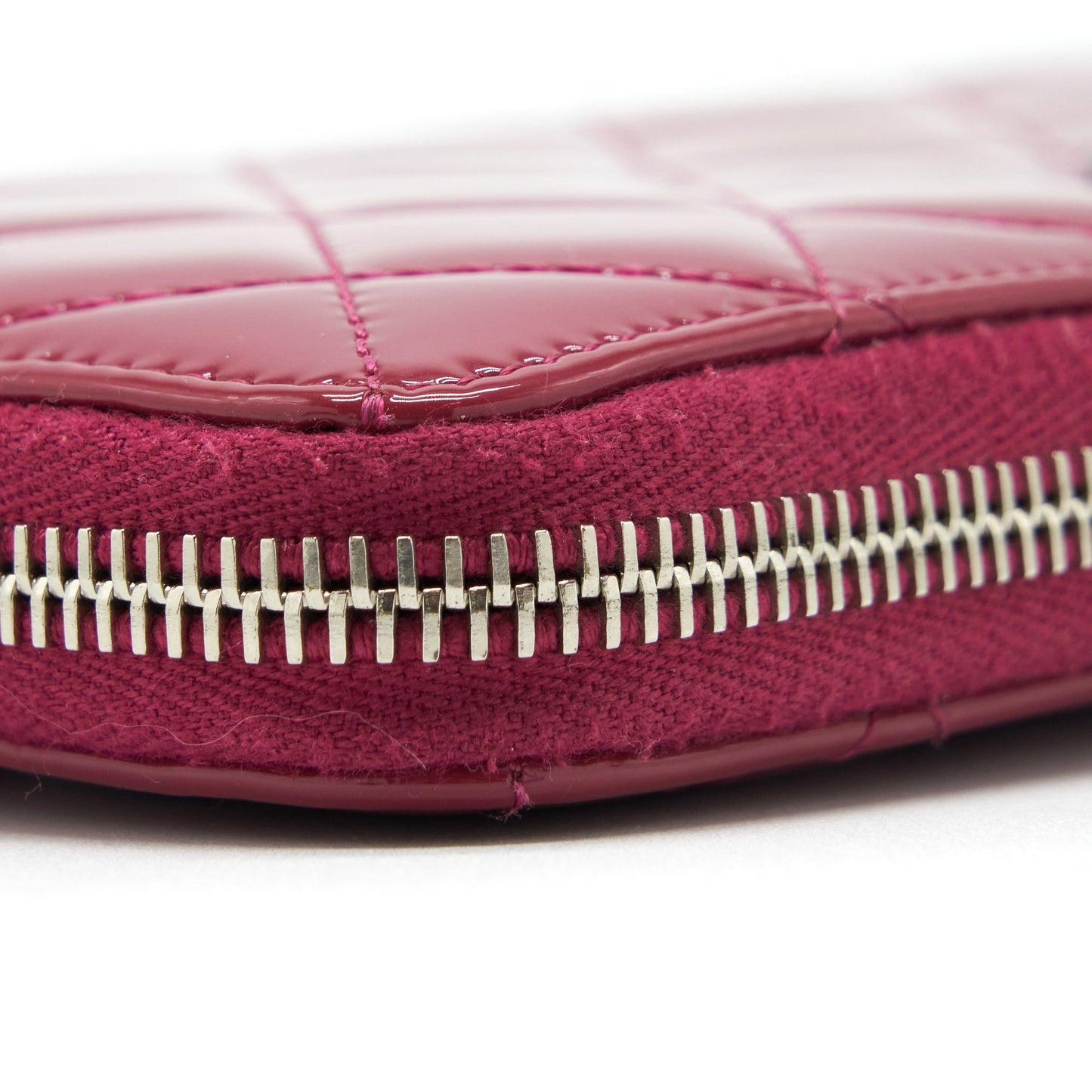 Chanel Long Zip Wallet Patent Fuchsia