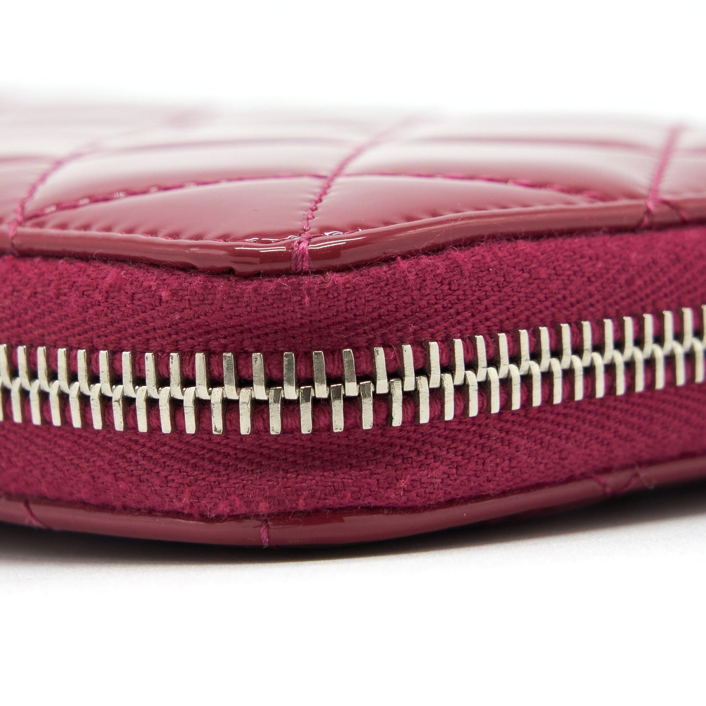 Chanel Long Zip Wallet Patent Fuchsia