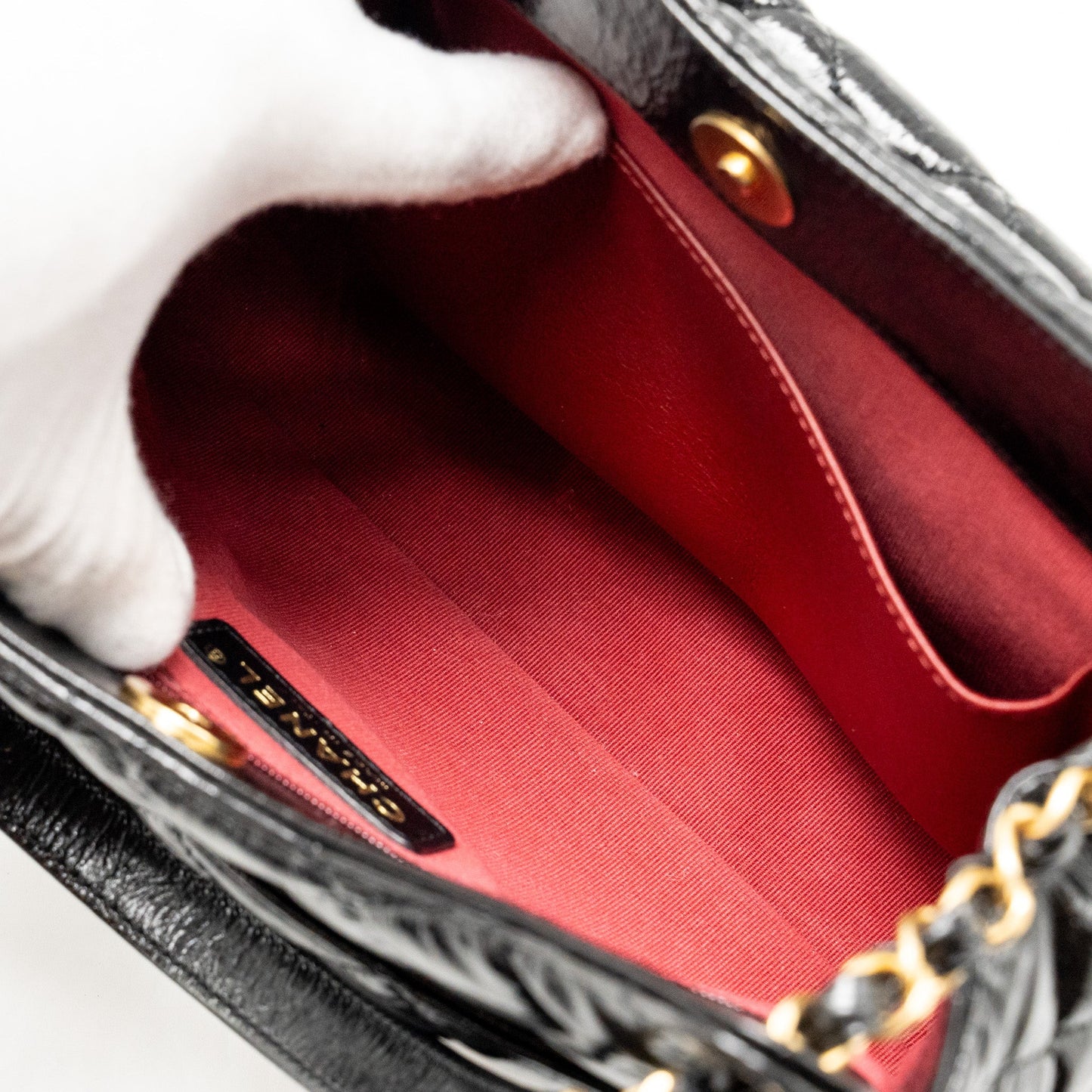 Chanel Hobo Bag shiny calfskin Black  (microchip)