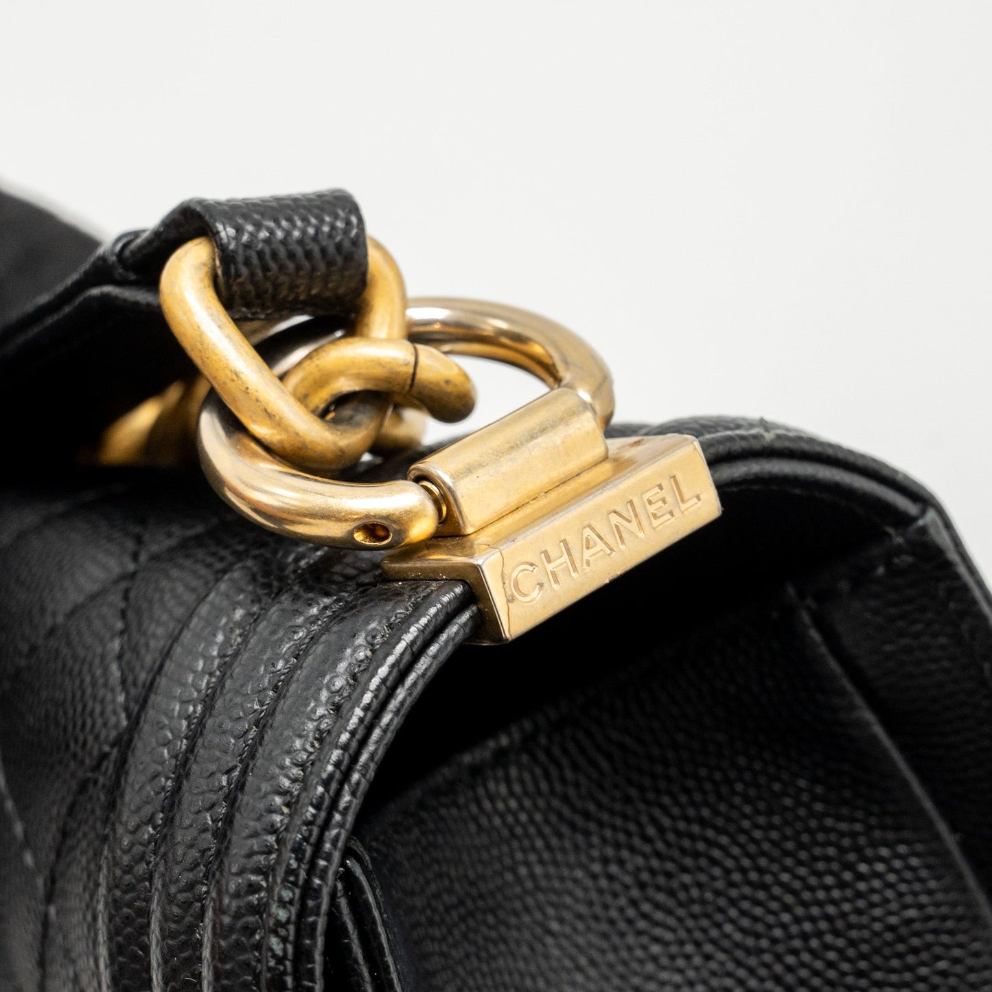 CHANEL Medium Boy Bag Caviar Black