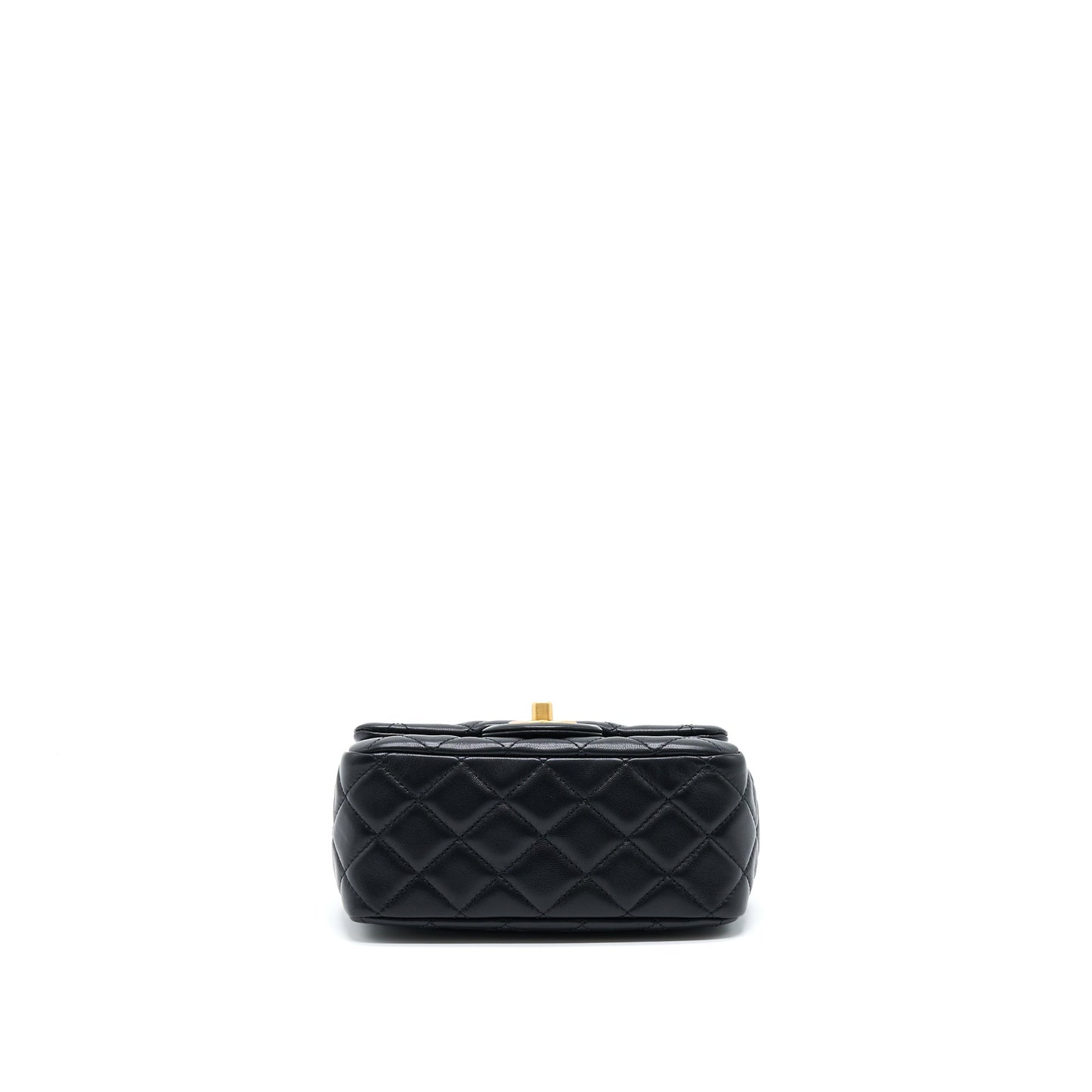 Chanel Pearl Crush Mini Square Flap Bag Lambskin Black
