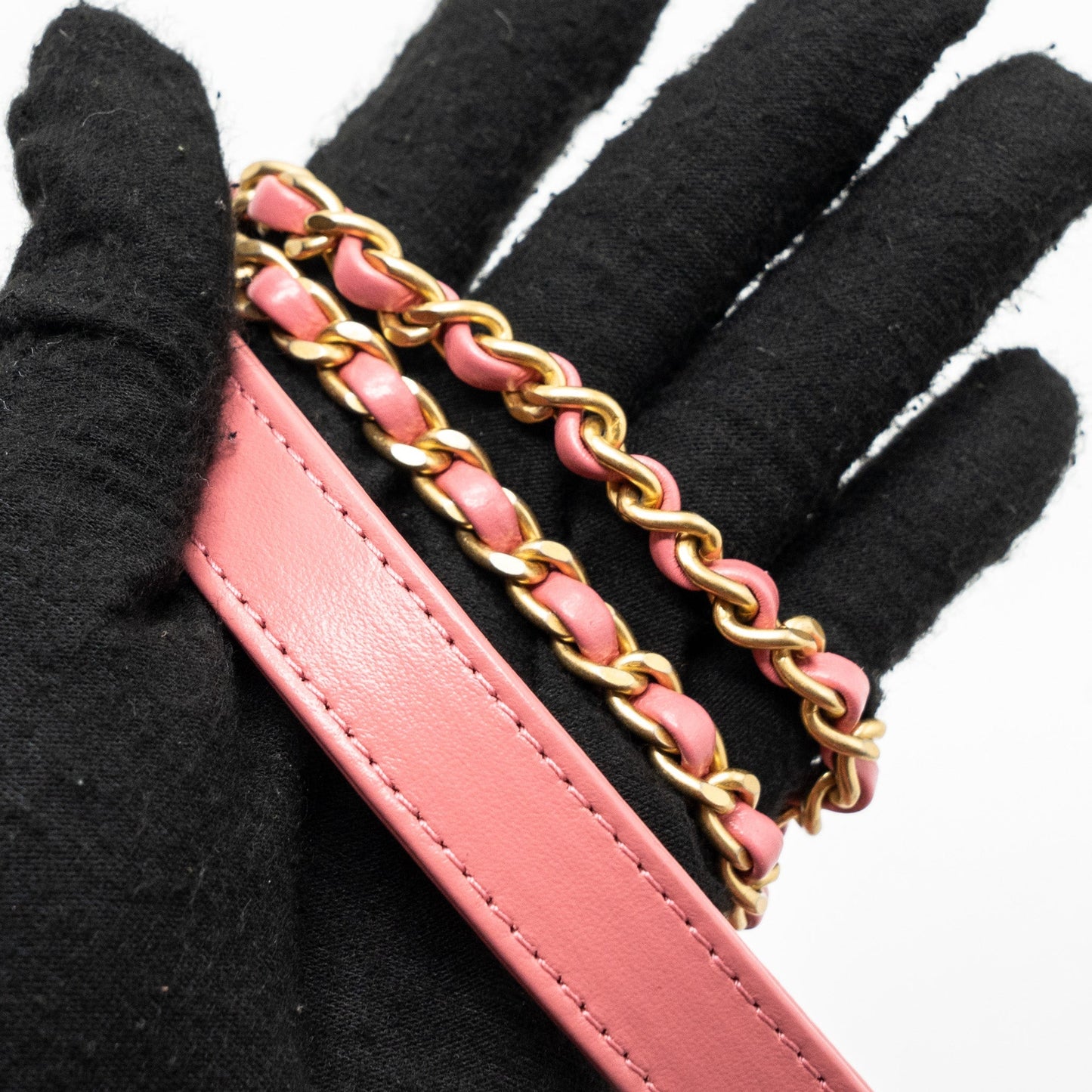 Chanel Round Vanity Case With Chain Lambskin Pink (Microchip)