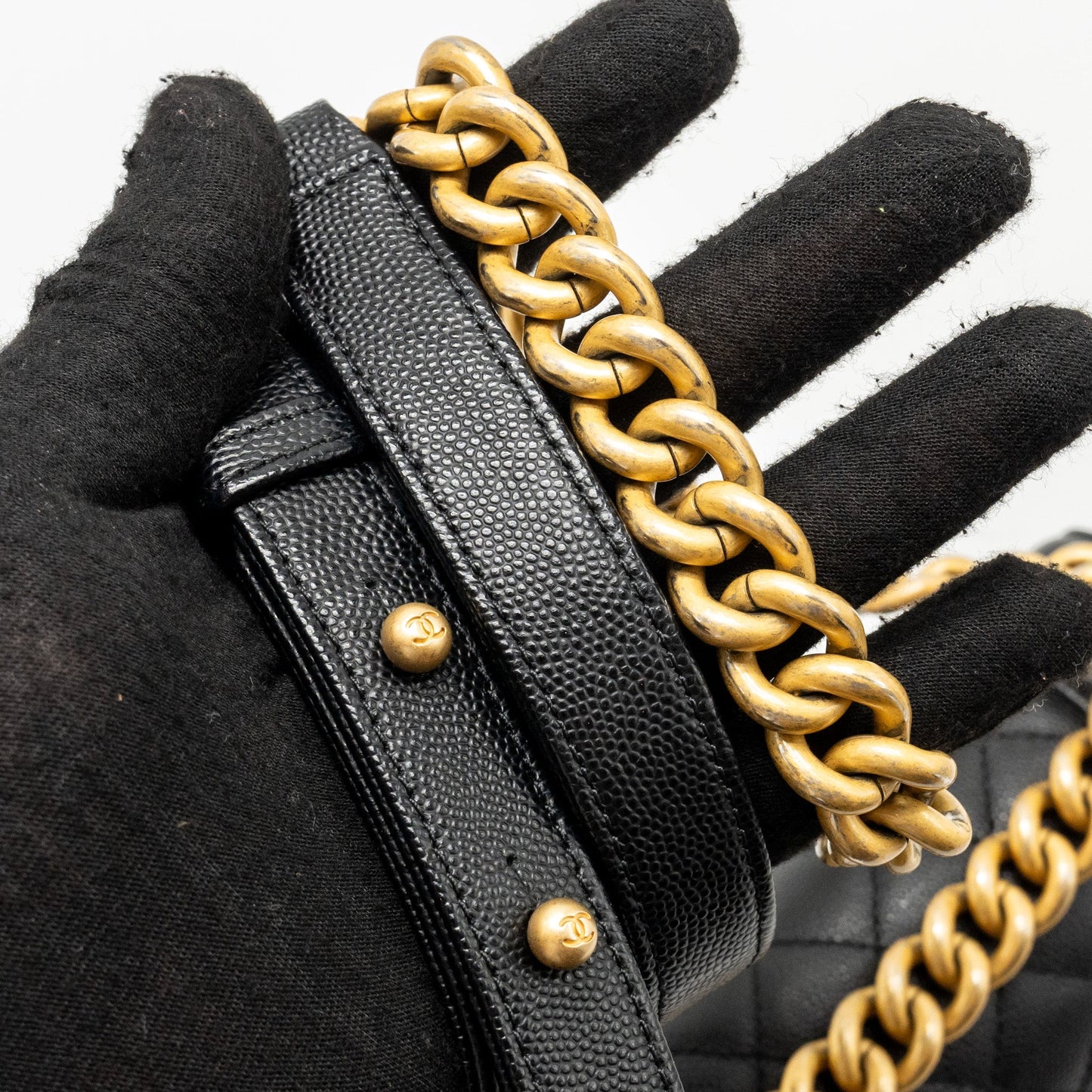 CHANEL Medium Boy Bag Caviar Black