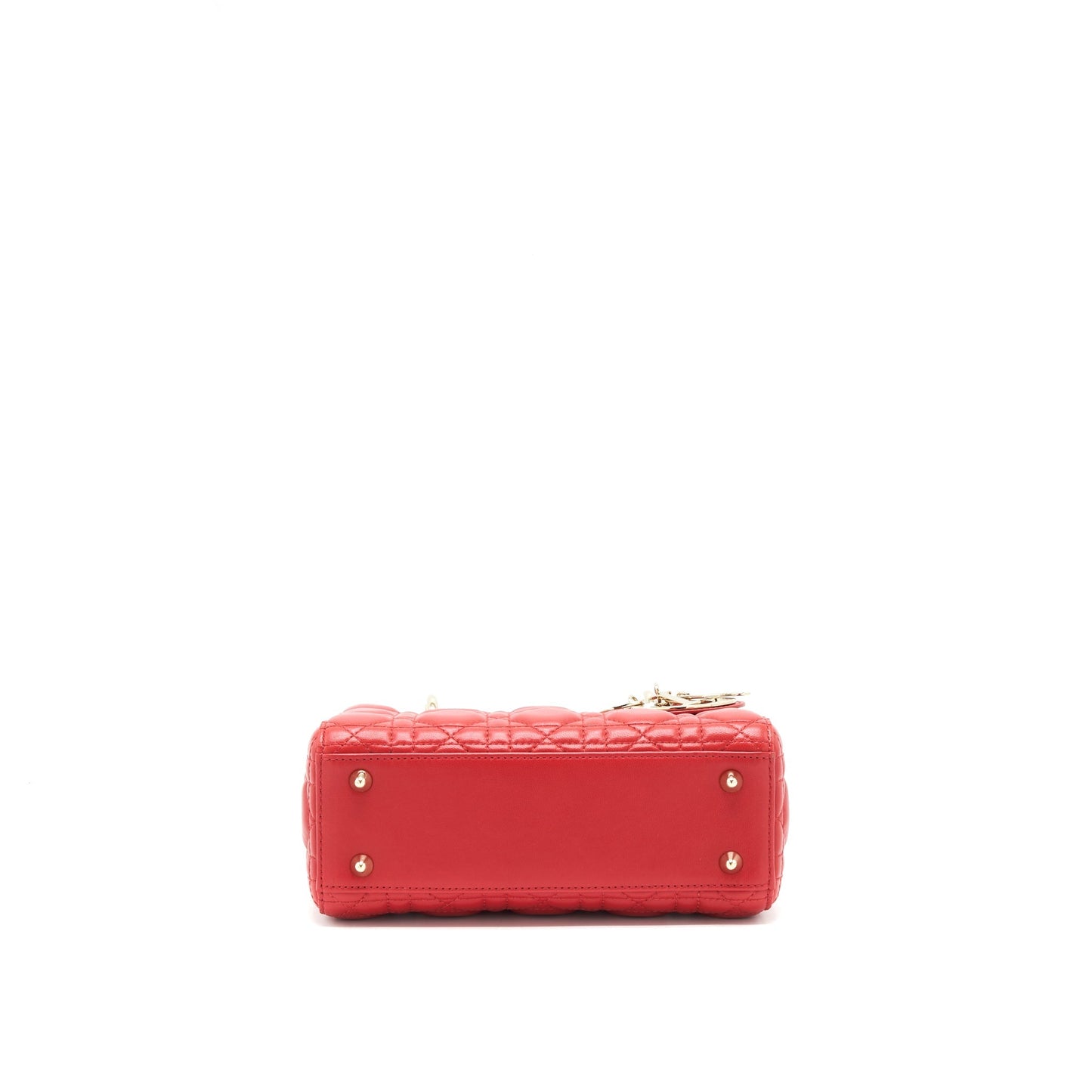 Dior Small Lady Dior Purse Lambskin Red