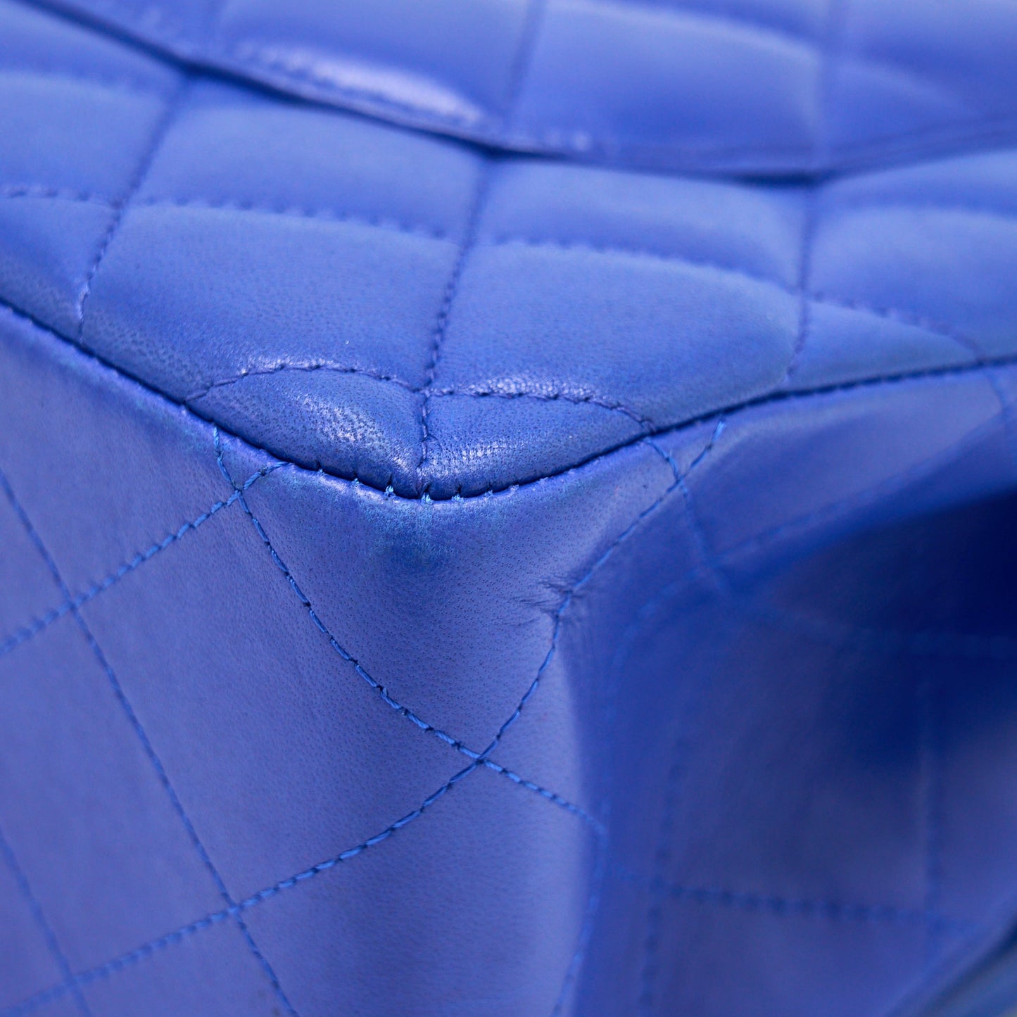 Chanel Jumbo Classic Double Flap Bag Lambskin Blue Brushed