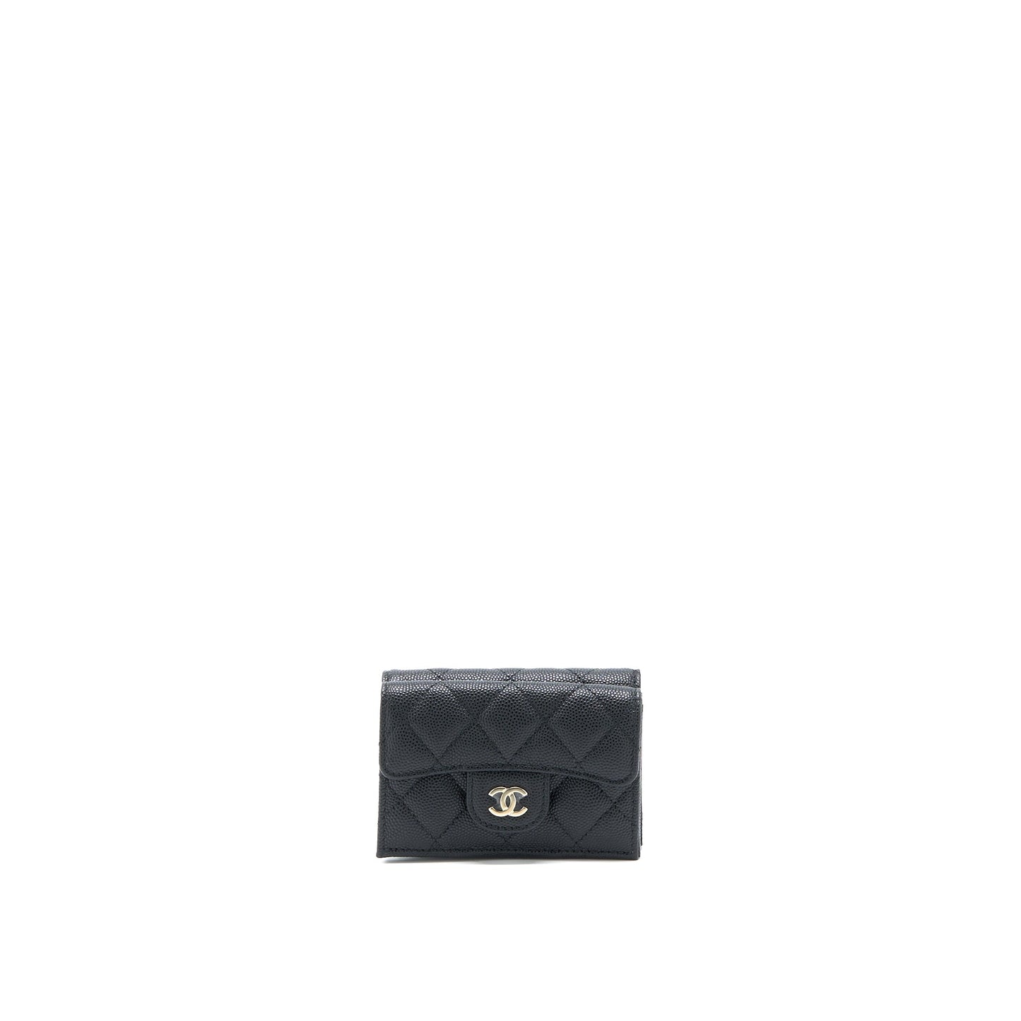 Chanel Small Compact Wallet Caviar Black L (Microchip)