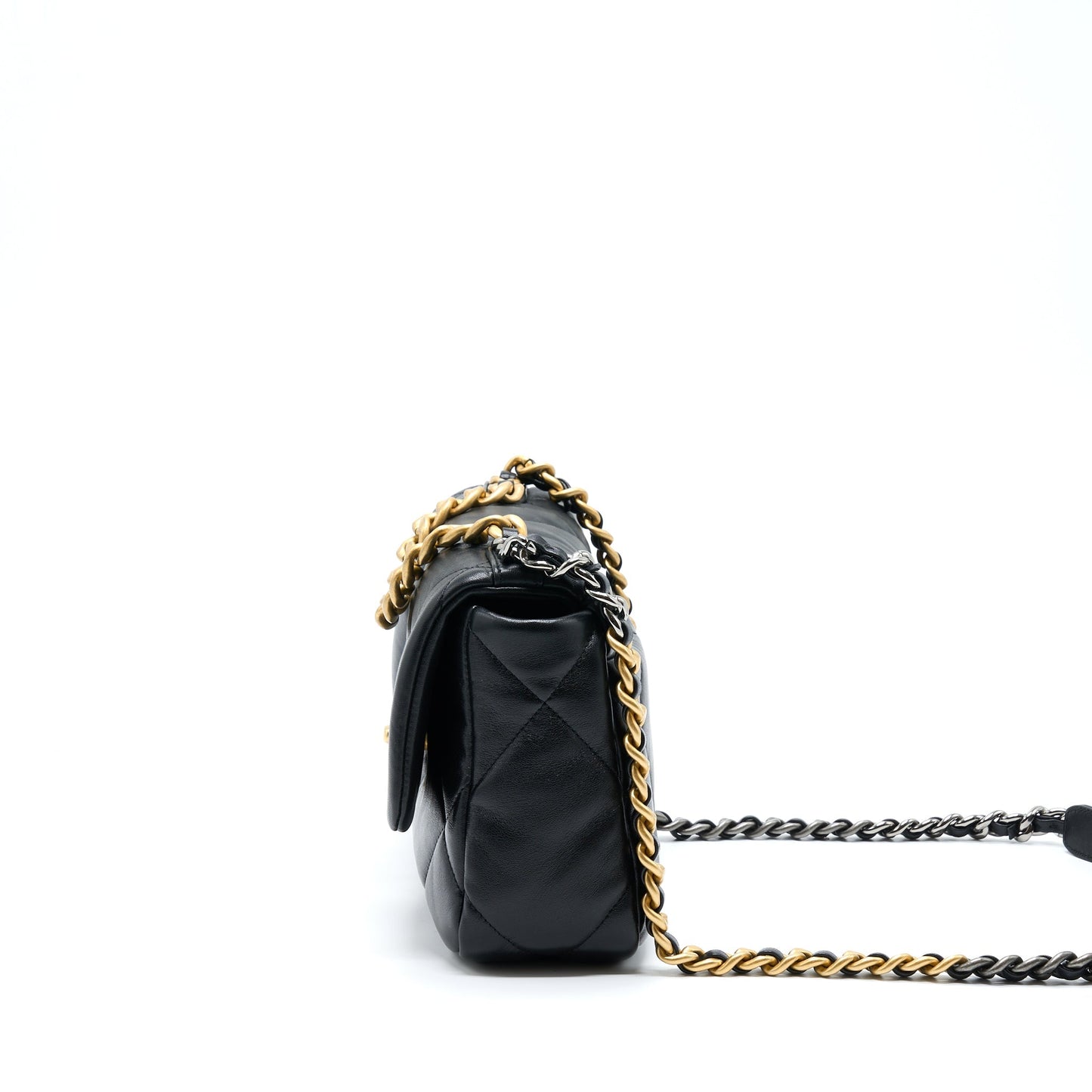 Chanel Small 19 Bag Lambskin Black With Multicolour Hardware