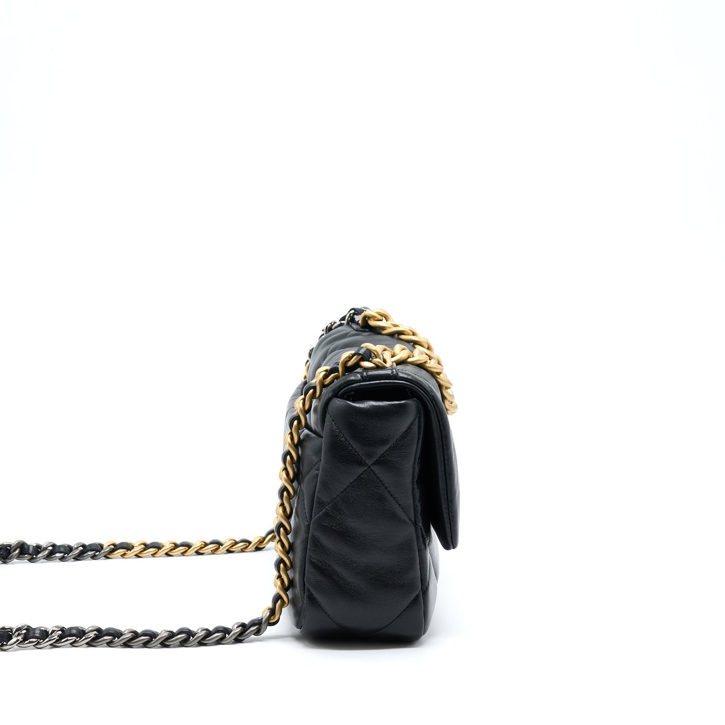 Chanel Small 19 Bag Lambskin Black With Multicolour Hardware