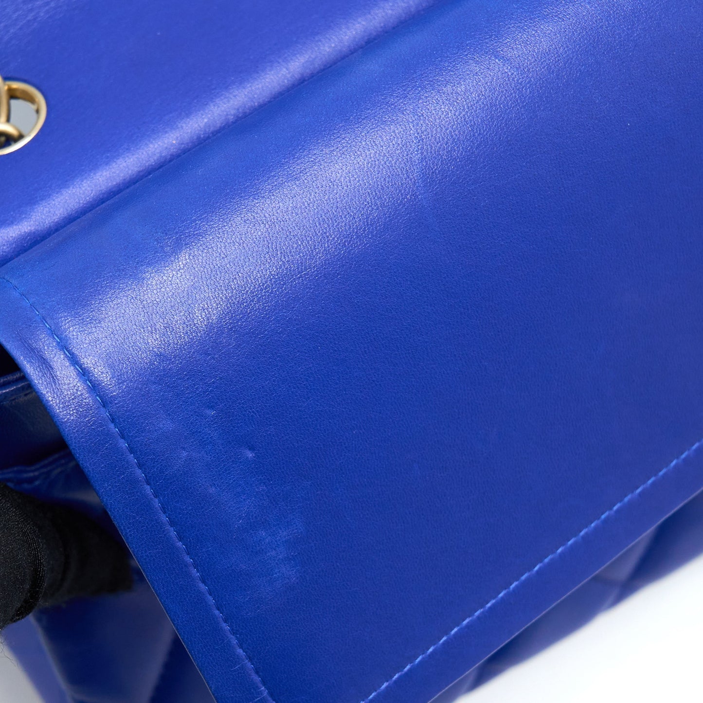 Chanel Jumbo Classic Double Flap Bag Lambskin Blue Brushed