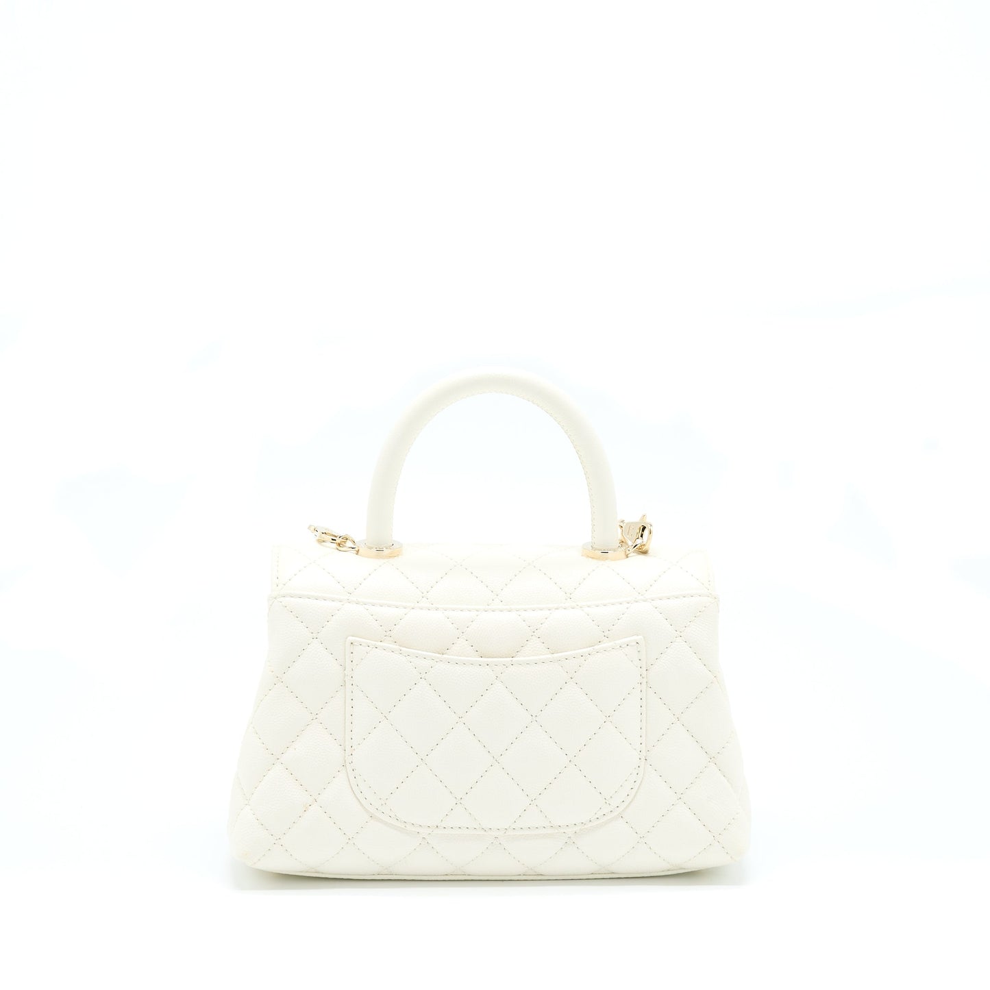 Chanel Small Coco Handle Caviar White L