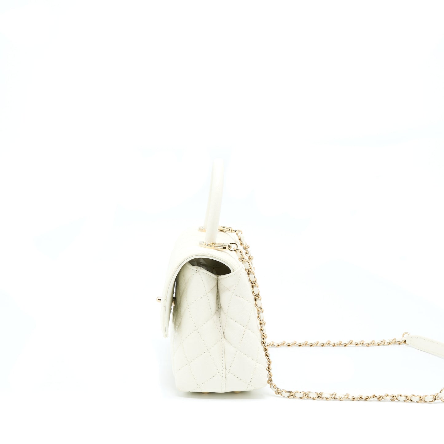 Chanel Small Coco Handle Caviar White L