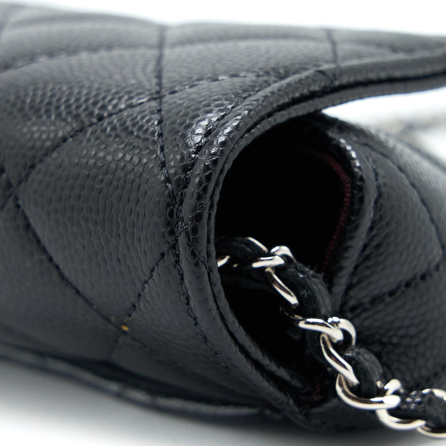 Chanel Flap Glasses Case with Chain Caviar Black