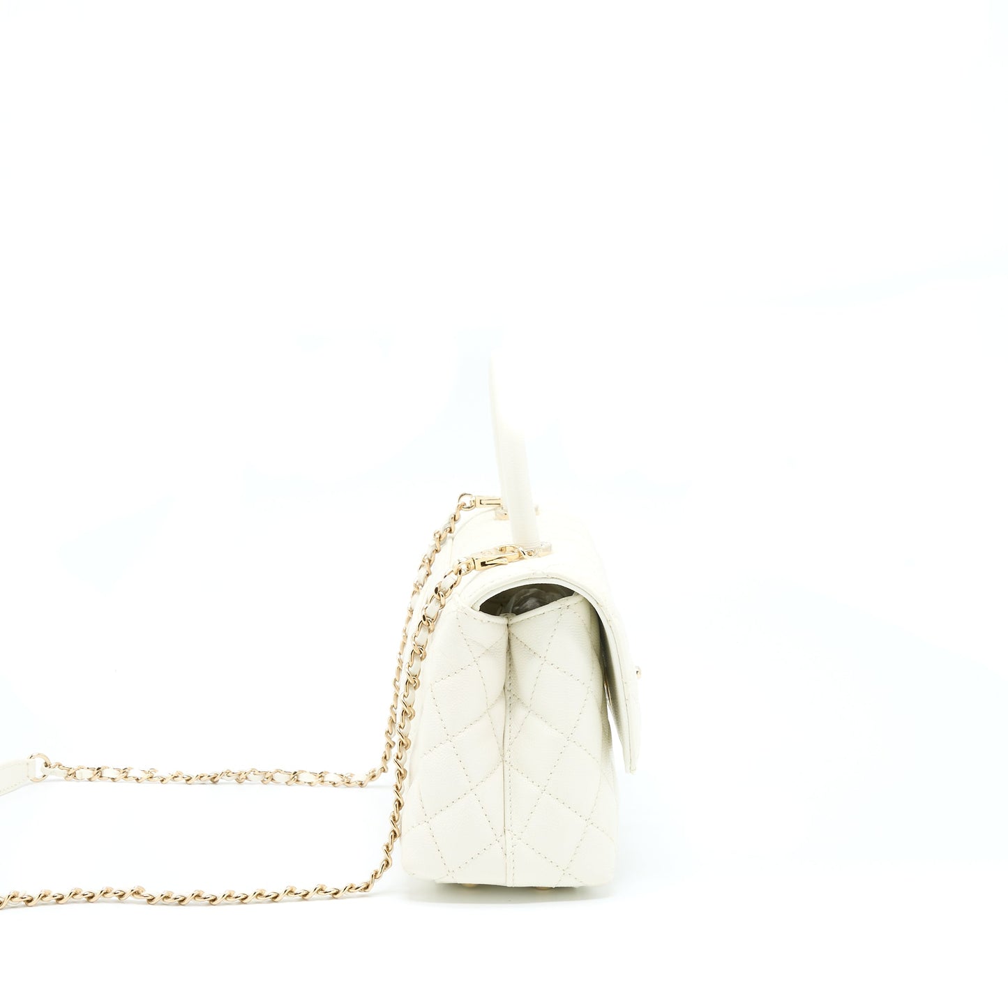 Chanel Small Coco Handle Caviar White L