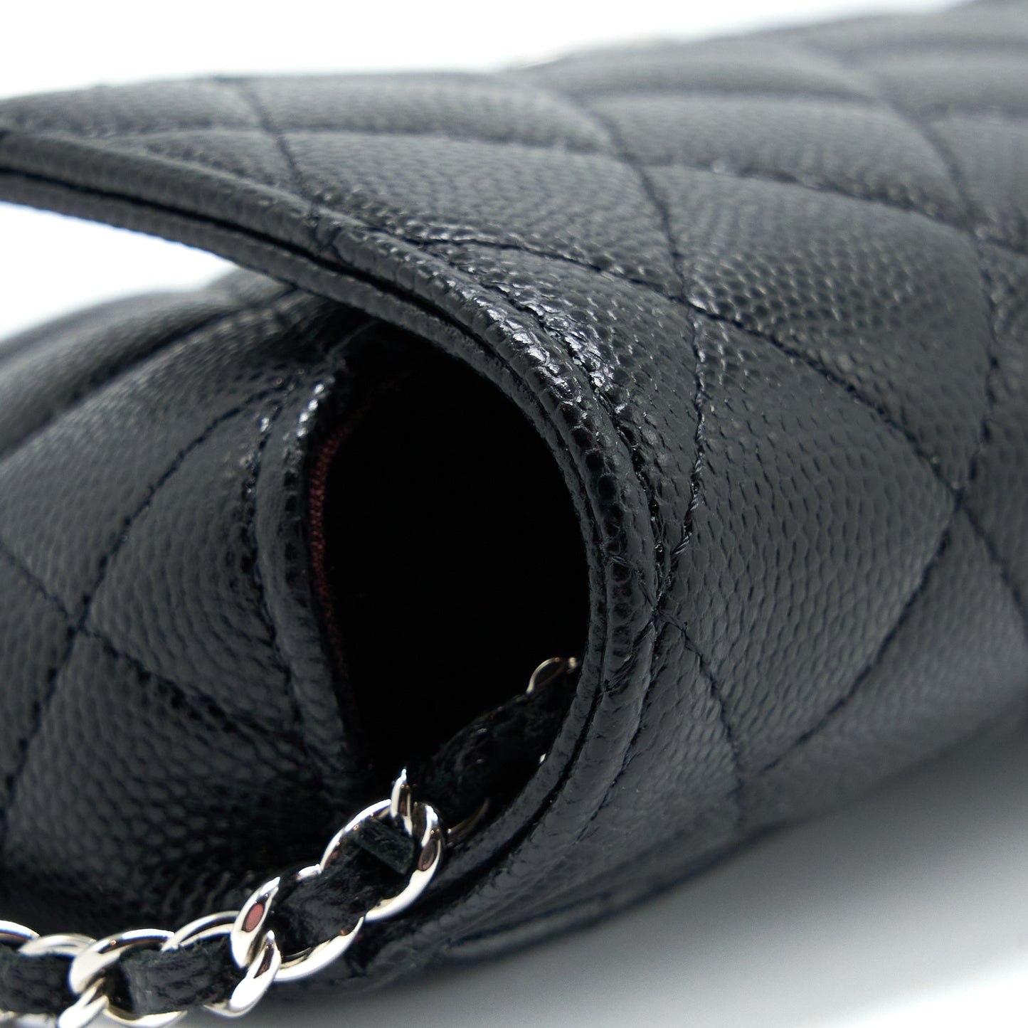Chanel Flap Glasses Case with Chain Caviar Black