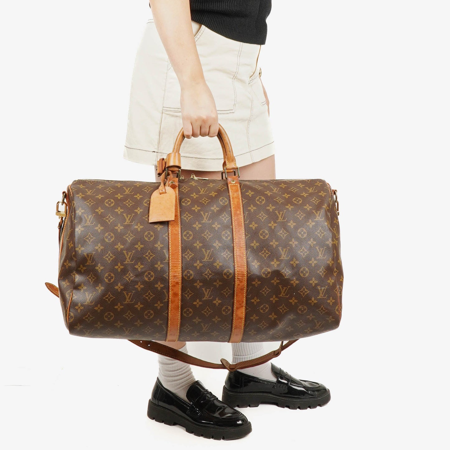 Louis Vuitton Keepall 55 Bandoulière Monogram Canvas Travel Bag