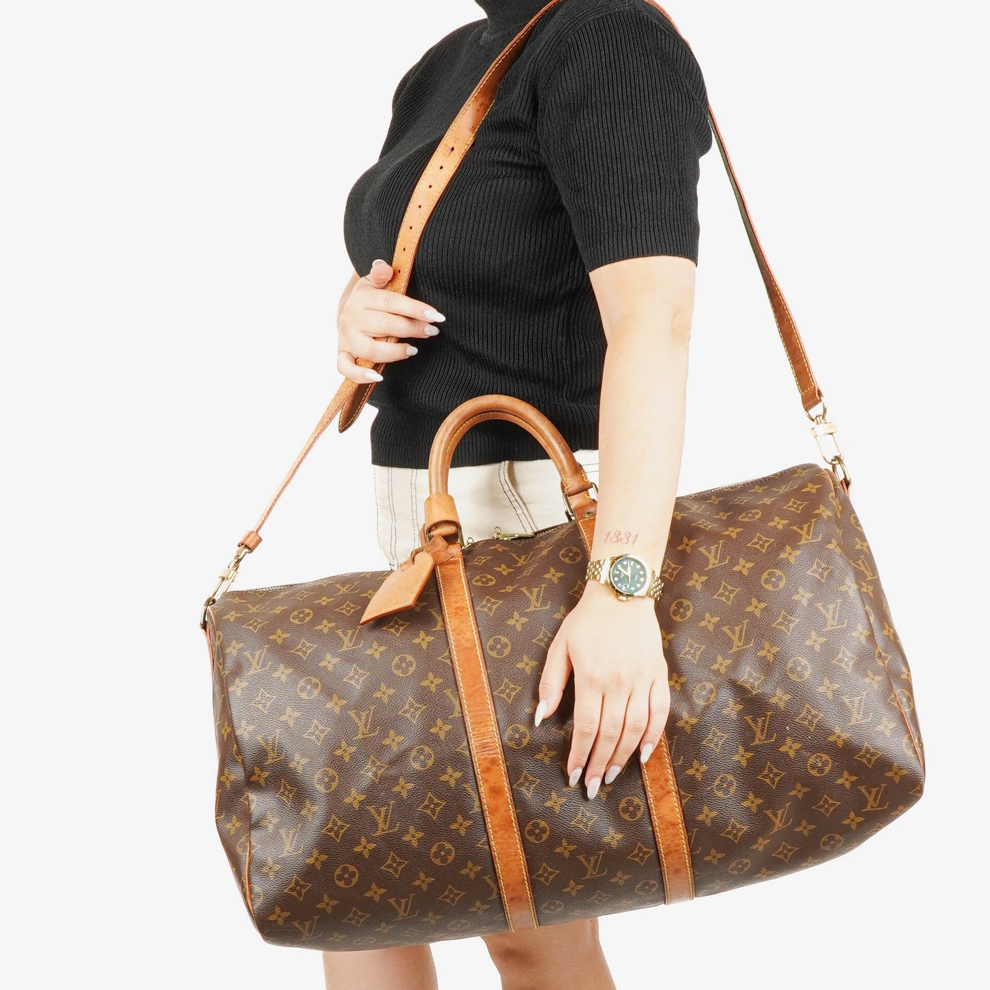 Louis Vuitton Keepall 55 Bandoulière Monogram Canvas Travel Bag