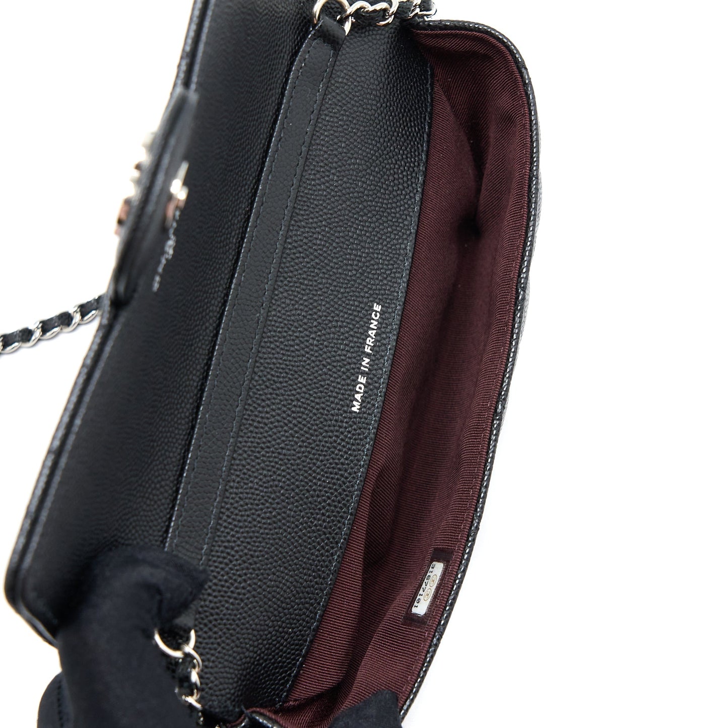 Chanel Flap Glasses Case with Chain Caviar Black