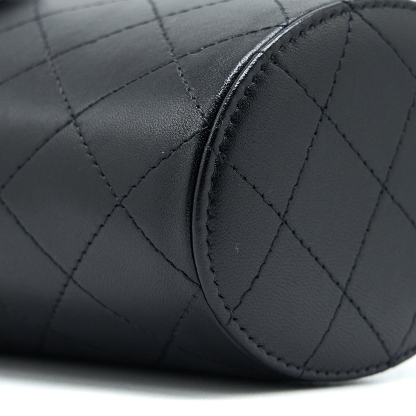 Chanel Vertical Clutch with Chain Lambskin Black L