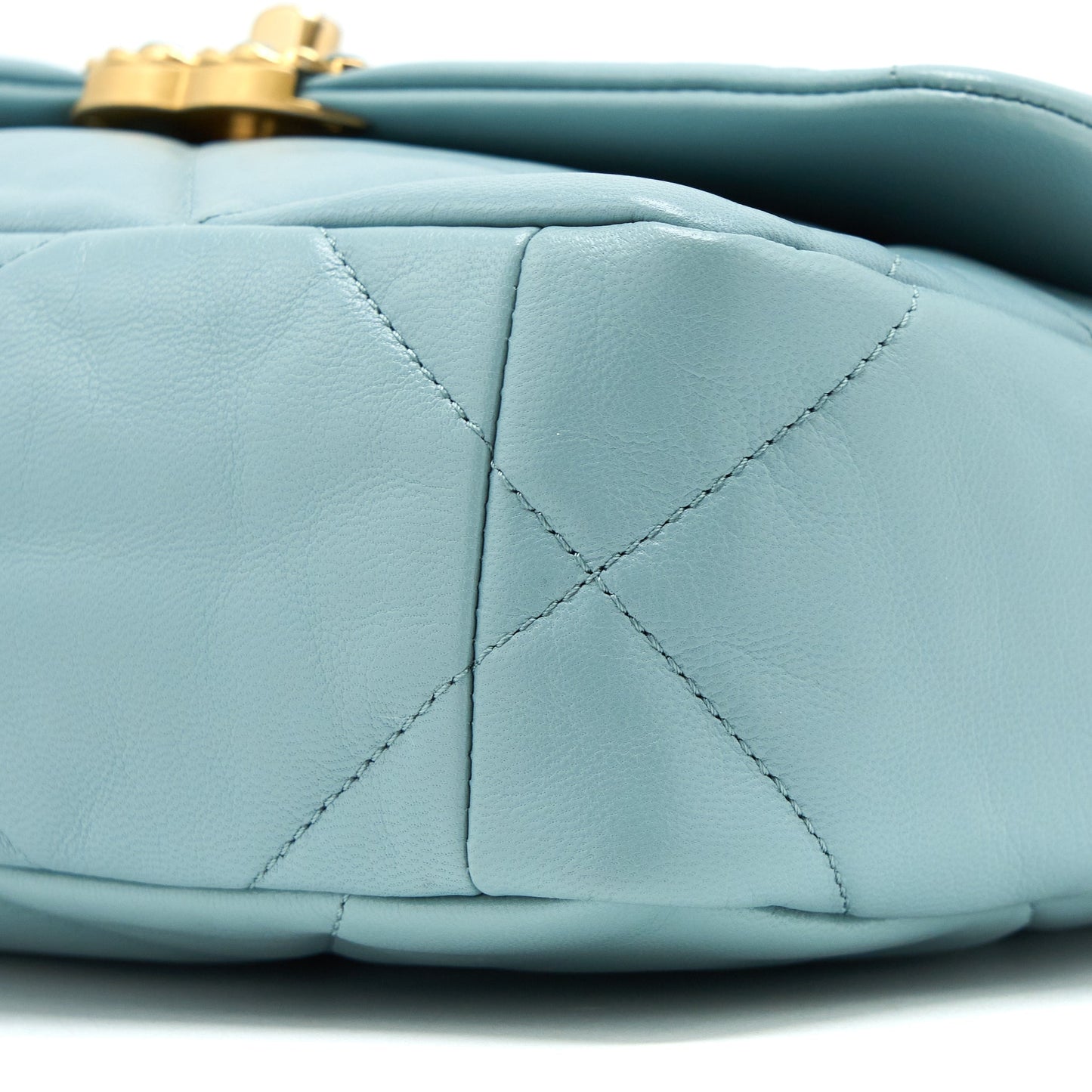 Chanel Small 19 Bag Lambskin Light Blue Multicolour Hardware