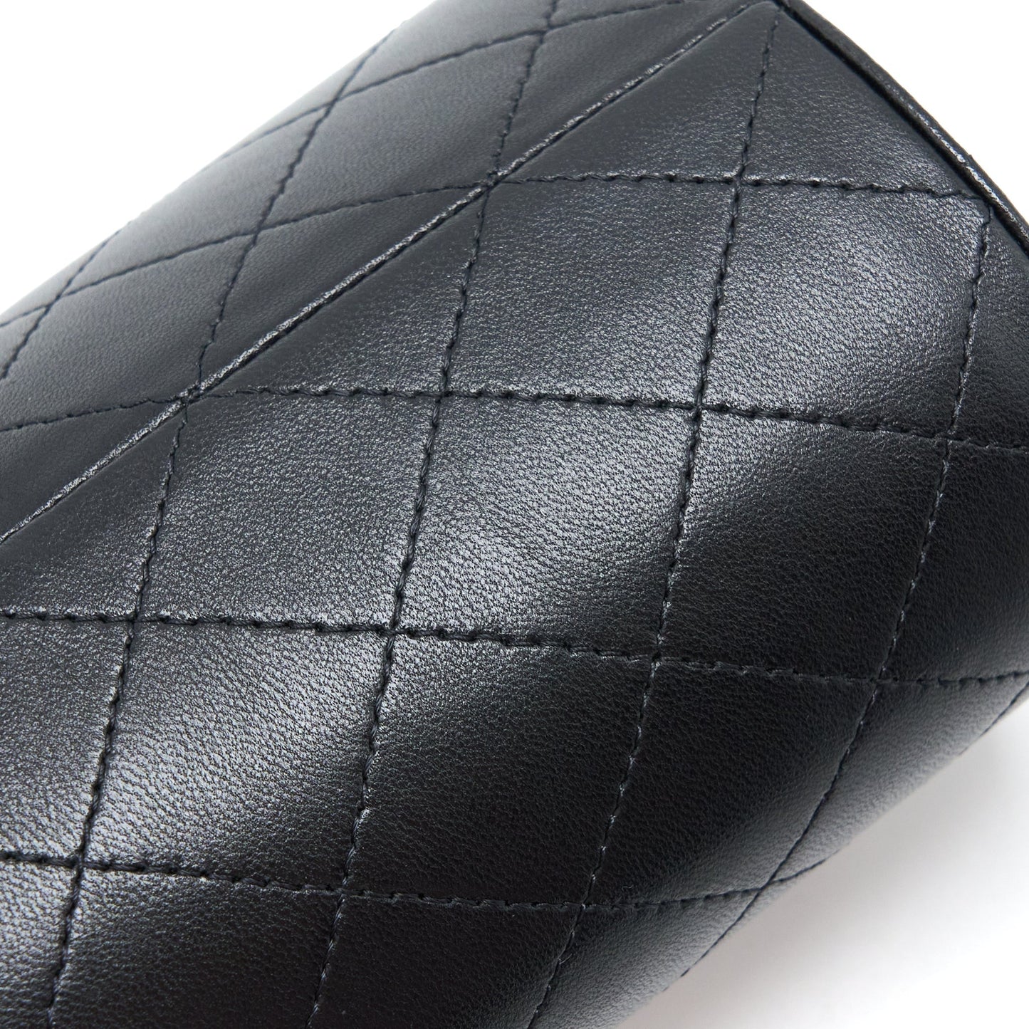 Chanel Vertical Clutch with Chain Lambskin Black L