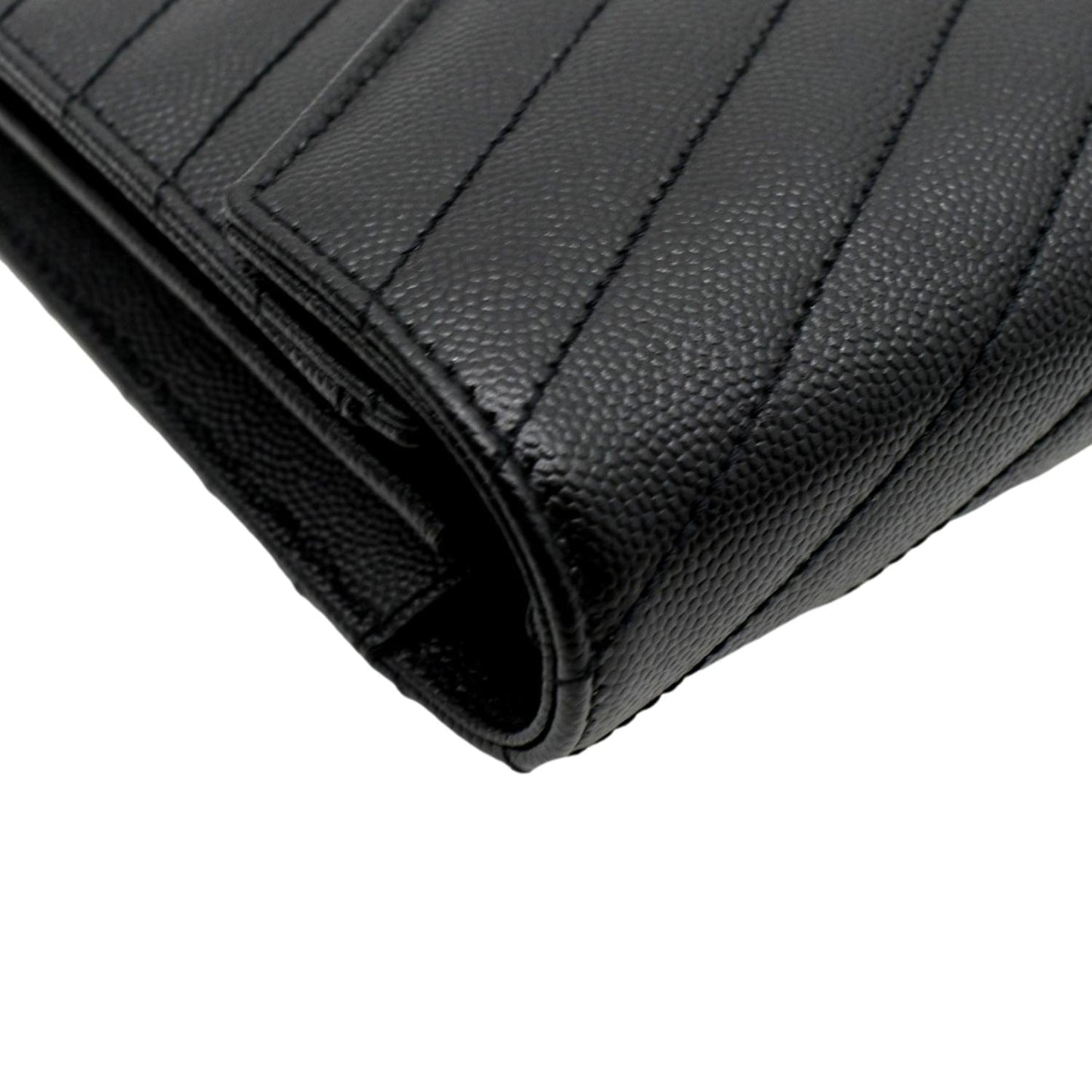 YVES SAINT LAURENT Cassandre Matelasse Chain Wallet Crossbody Bag Black