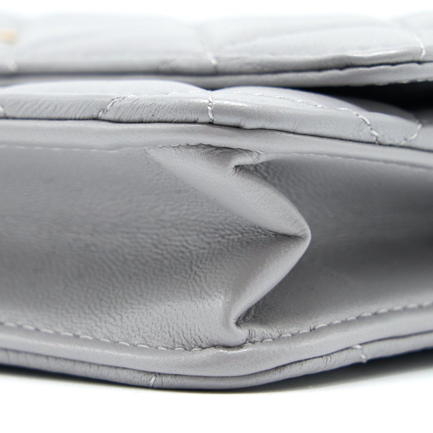 Chanel Pearl Crush Wallet on Chain Lambskin Light Grey  (Microchip)