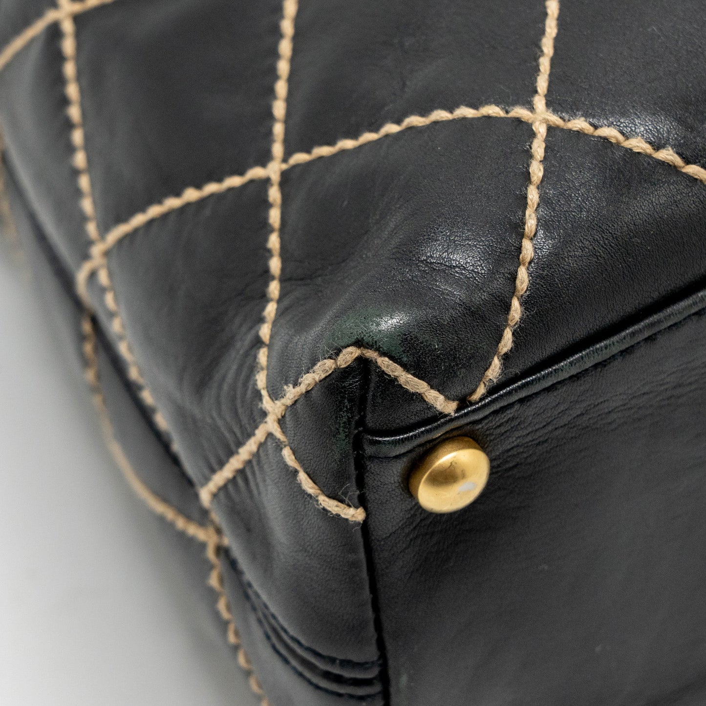 Chanel  Wild Stitch Shoulder Bag Calfskin Black