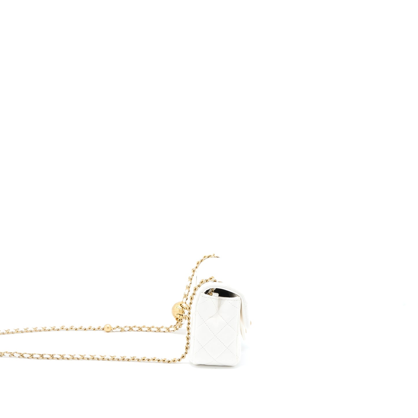 Chanel Pearl Crush Mini Rectangular Flap Bag Lambskin White