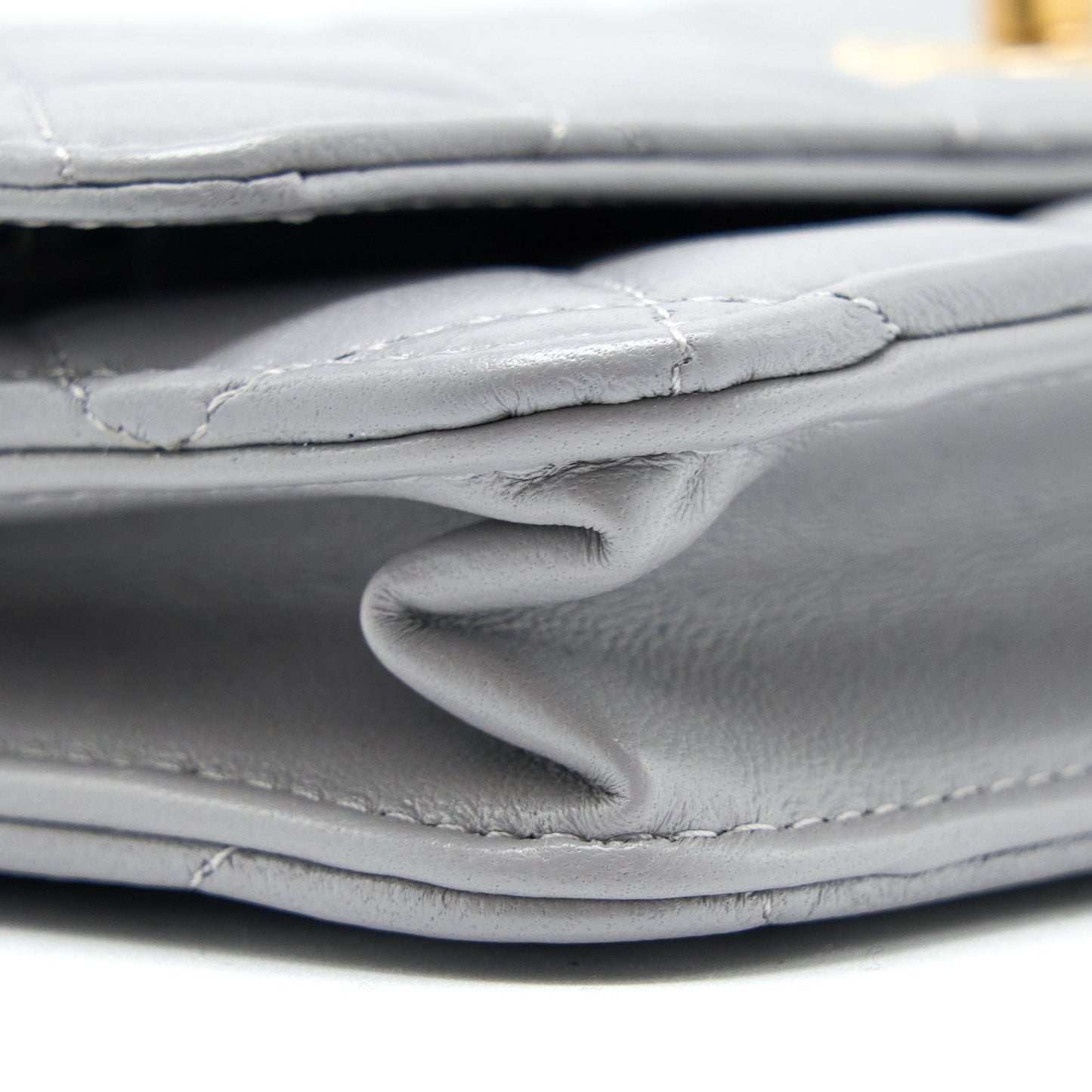 Chanel Pearl Crush Wallet on Chain Lambskin Light Grey  (Microchip)