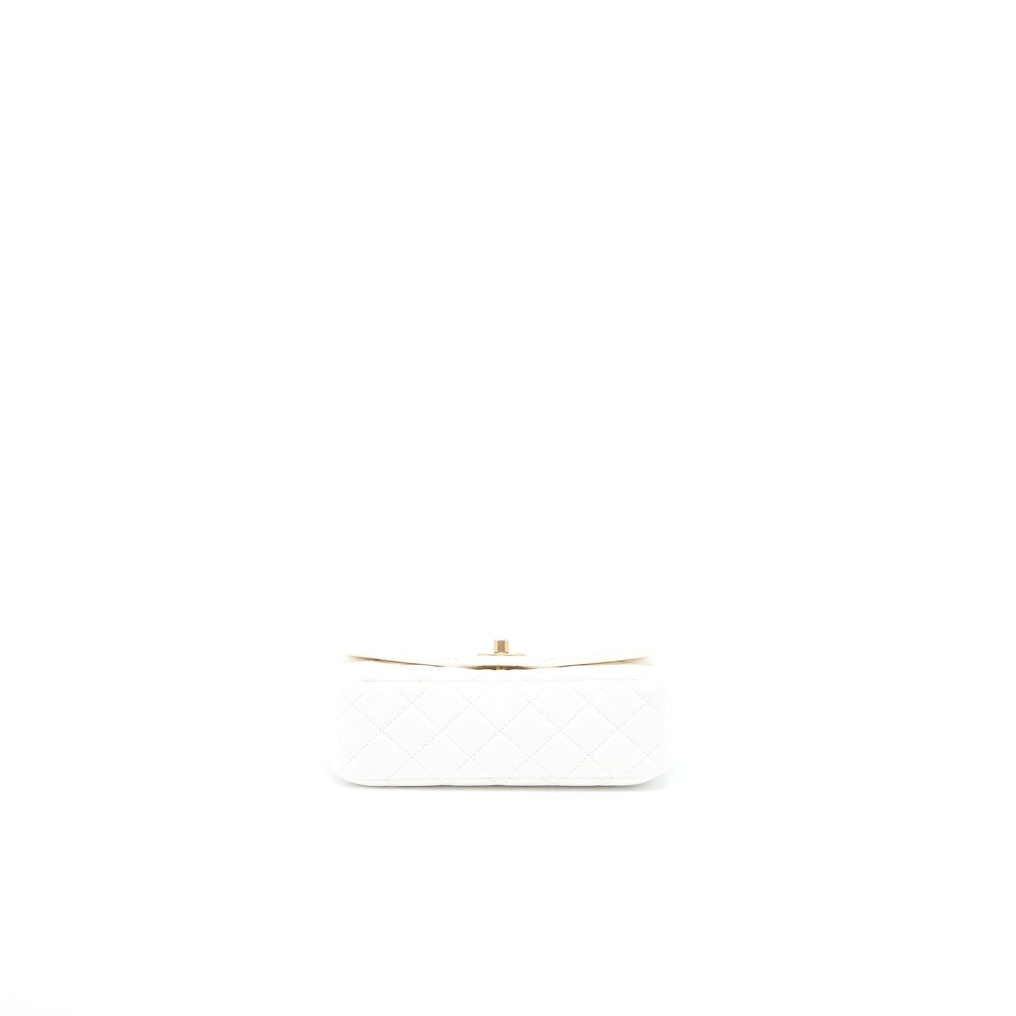 Chanel Pearl Crush Mini Rectangular Flap Bag Lambskin White