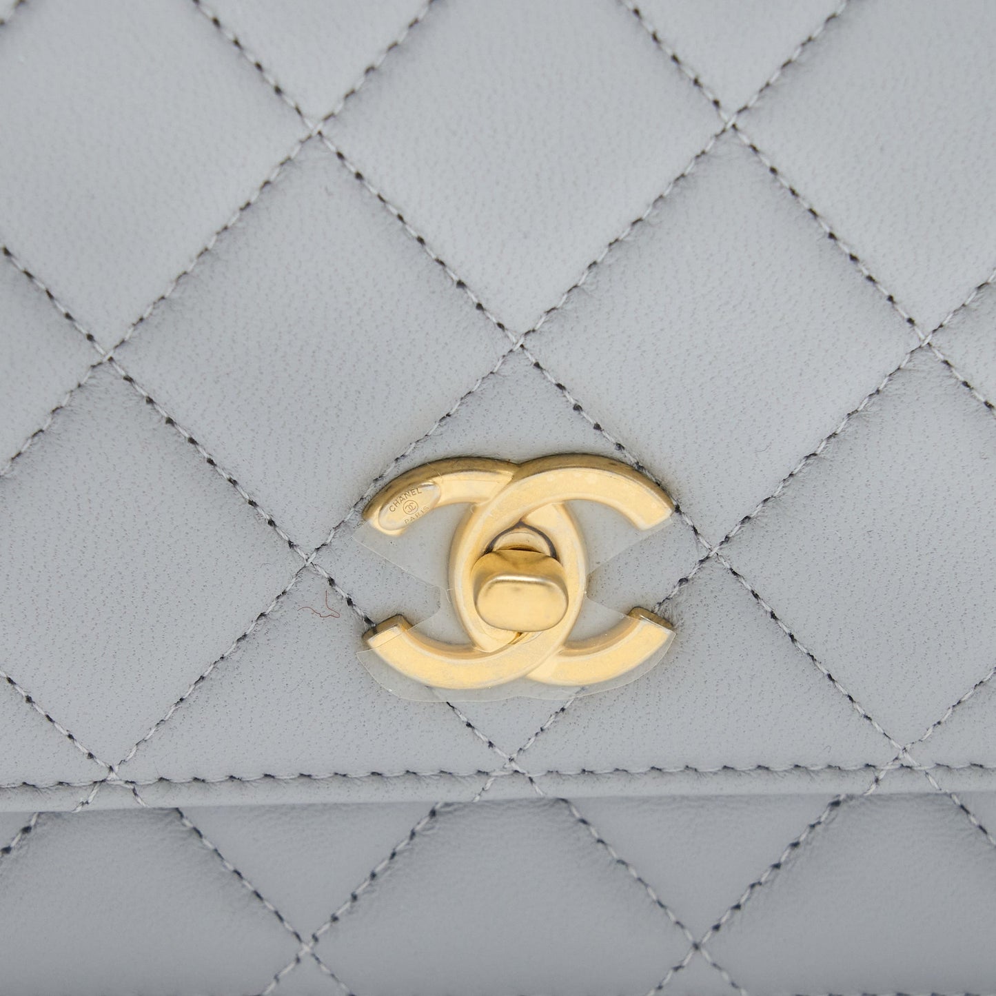 Chanel Pearl Crush Wallet on Chain Lambskin Light Grey  (Microchip)