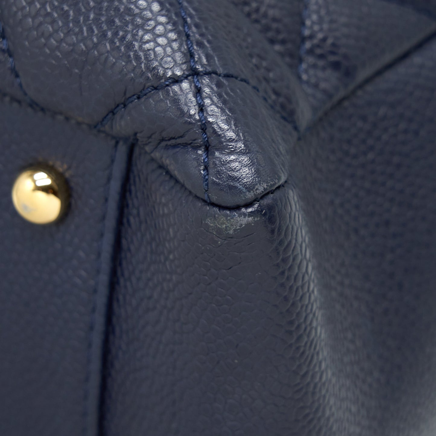 Chanel Grand Shopping Tote XL Caviar Navy Blue