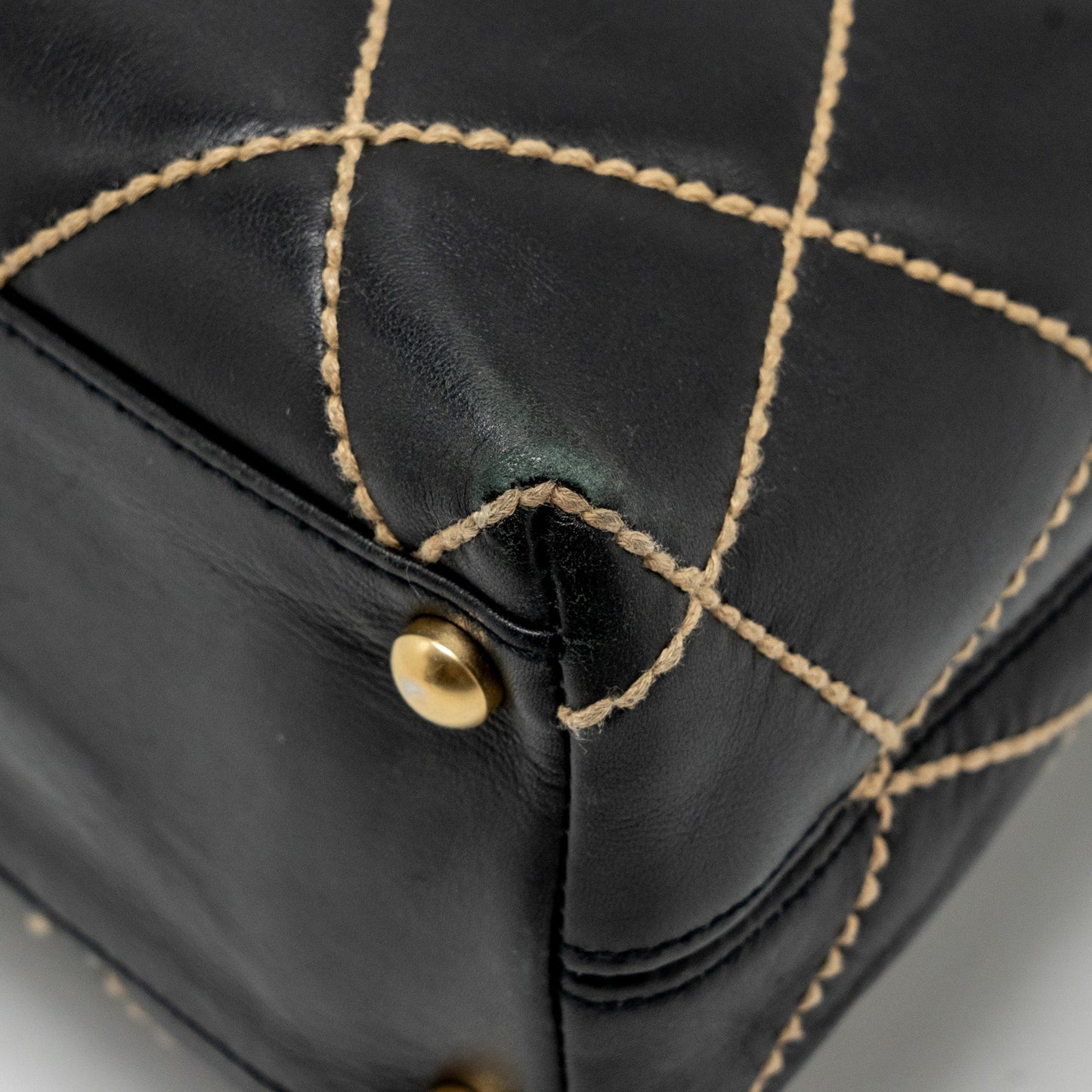 Chanel  Wild Stitch Shoulder Bag Calfskin Black