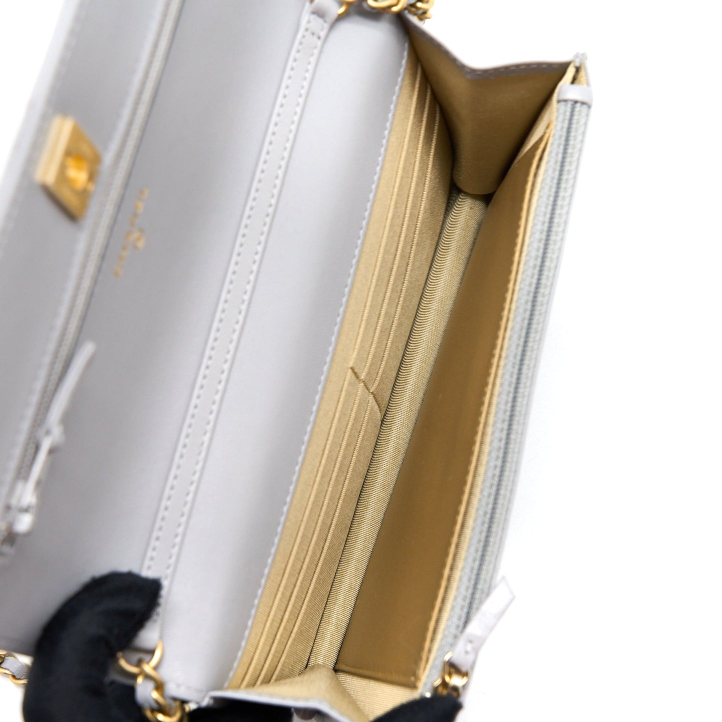 Chanel Pearl Crush Wallet on Chain Lambskin Light Grey  (Microchip)