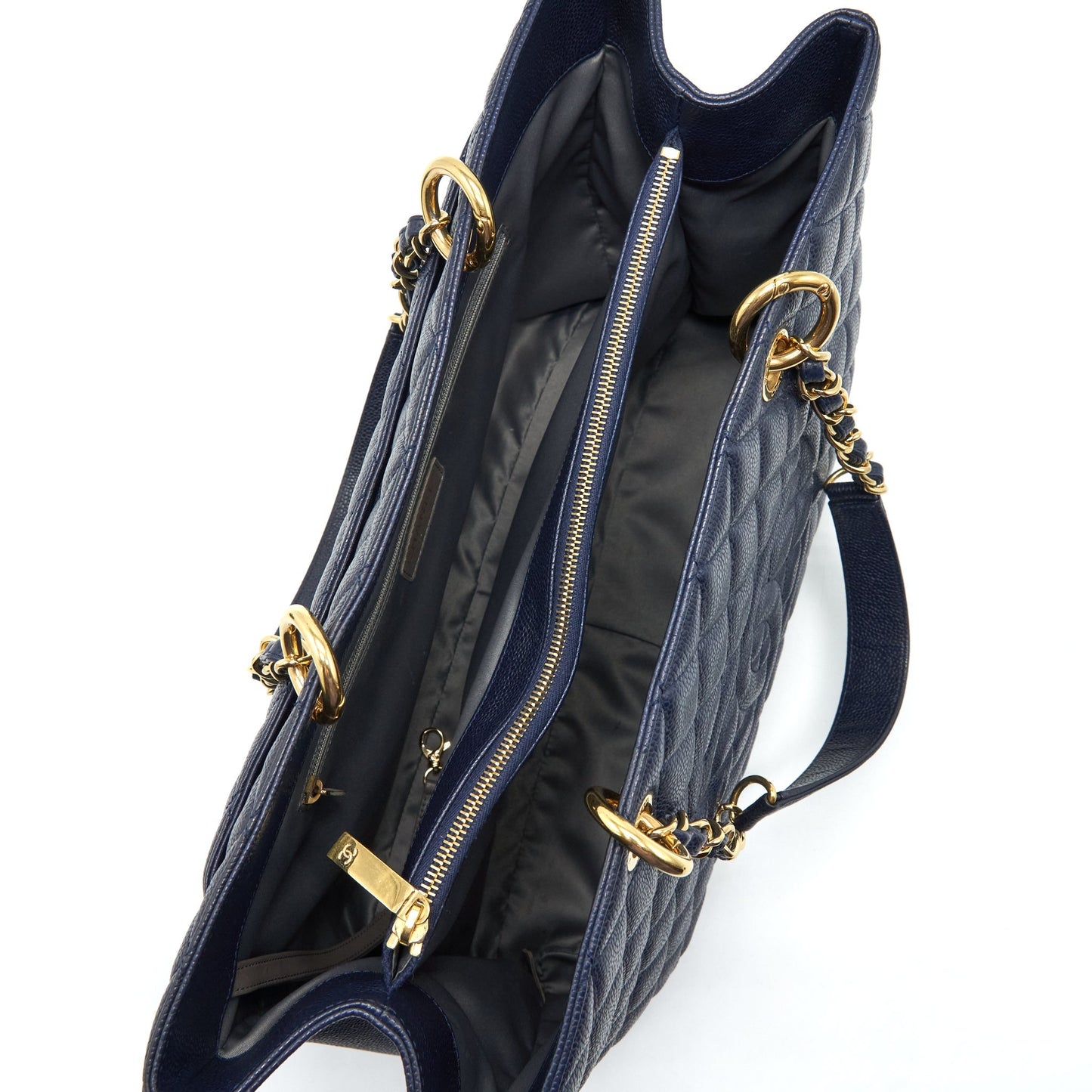 Chanel Grand Shopping Tote XL Caviar Navy Blue