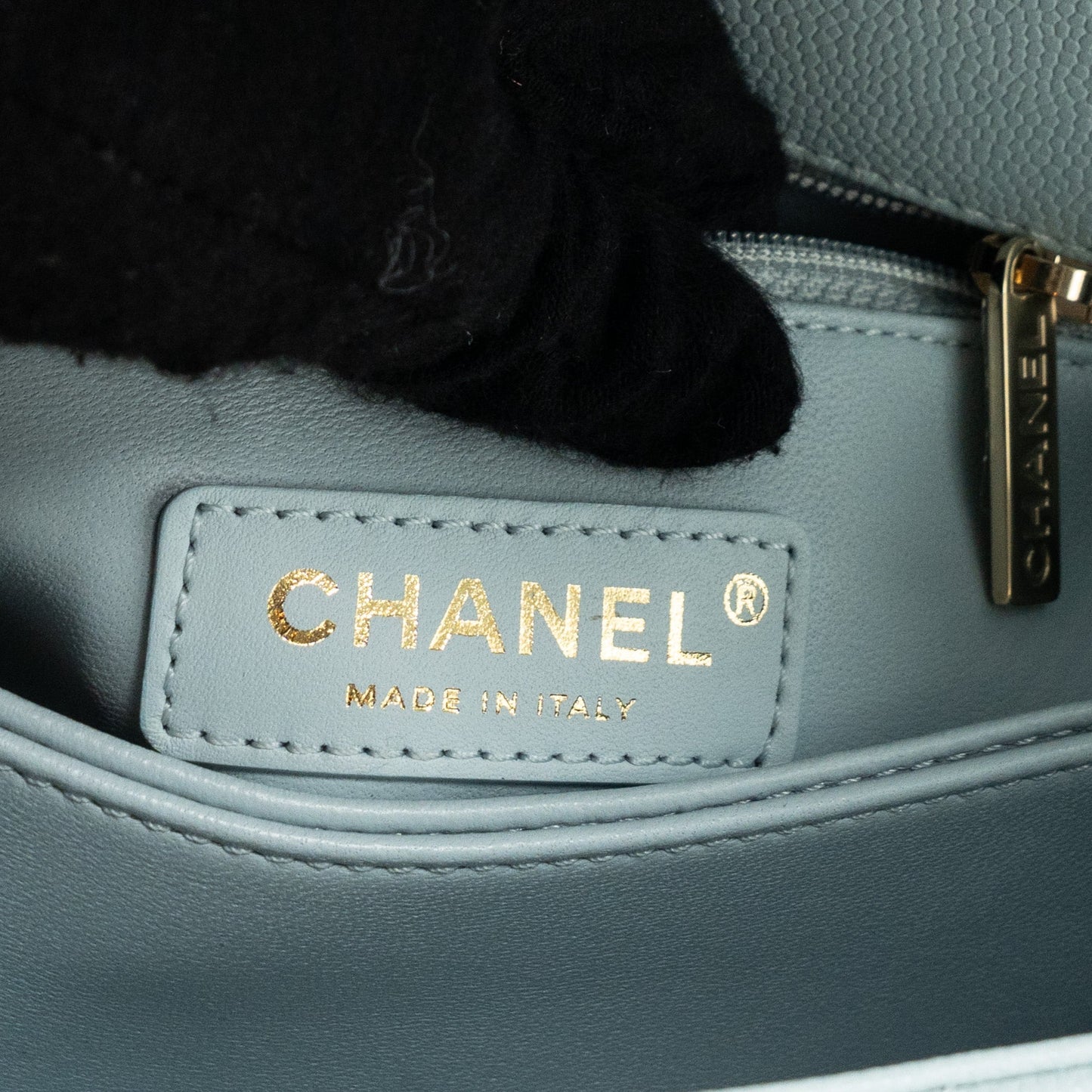 Chanel small coco handle caviar light blue L (microchip)