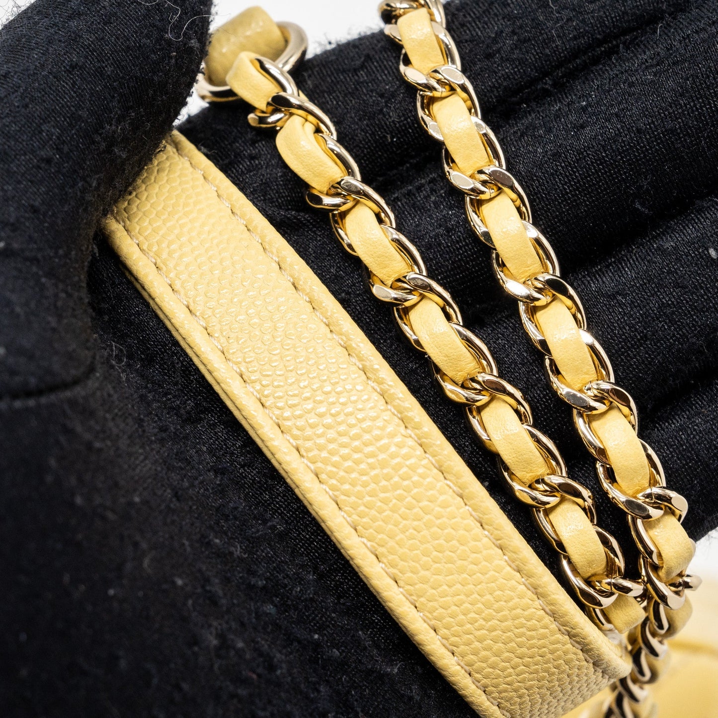 Chanel small coco handle caviar 22P light yellow L (microchip)