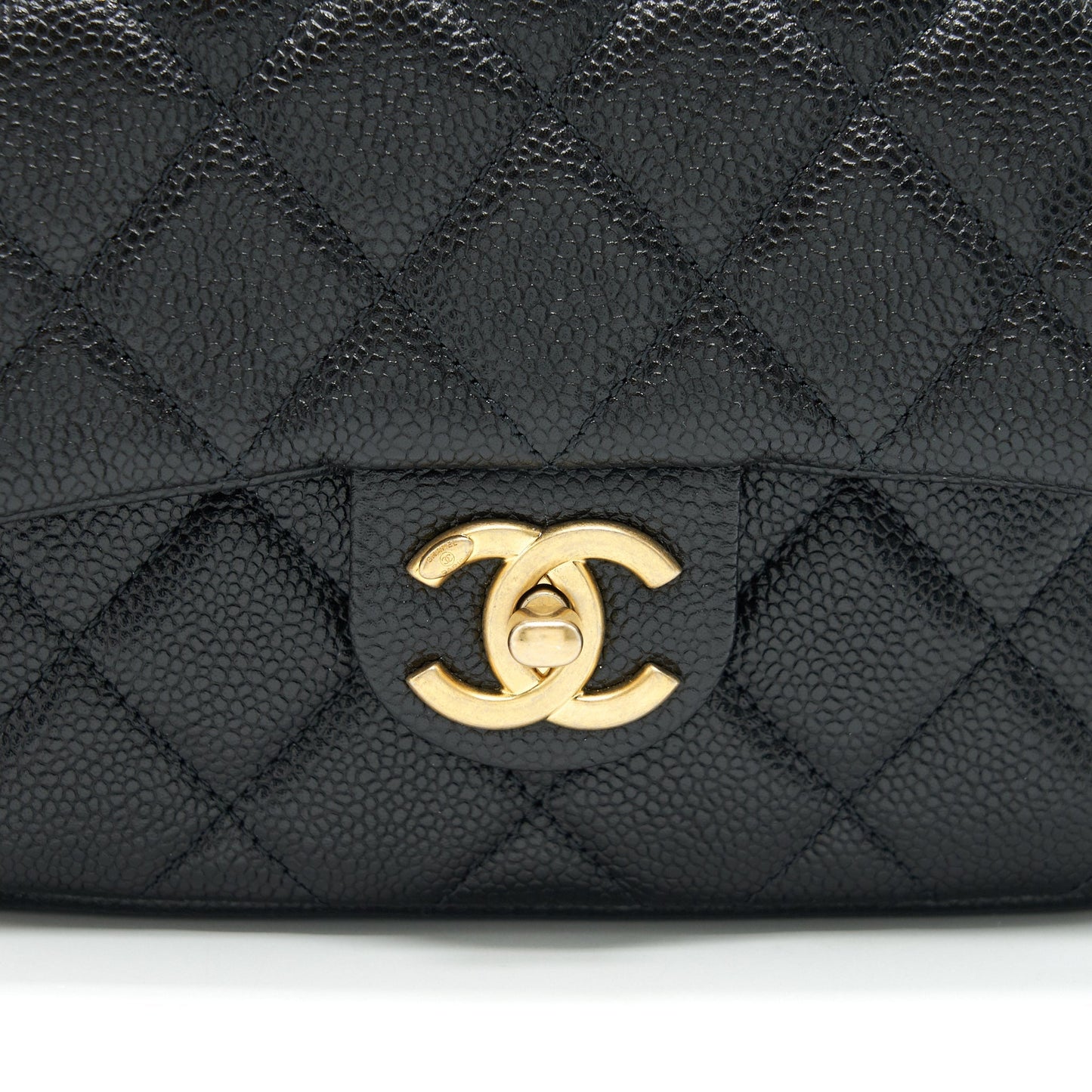 Chanel 21A Mini Square Flap Bag Caviar Black