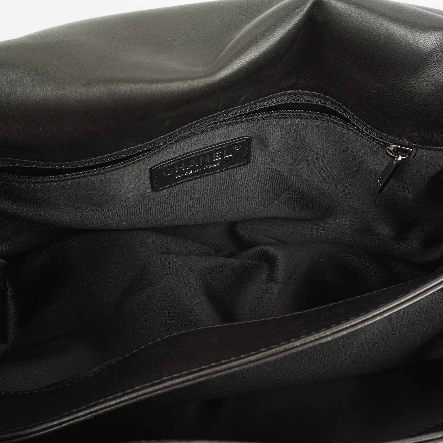Chanel Black Quilted Lambskin Maxi 3 Accordion Flap Bag
