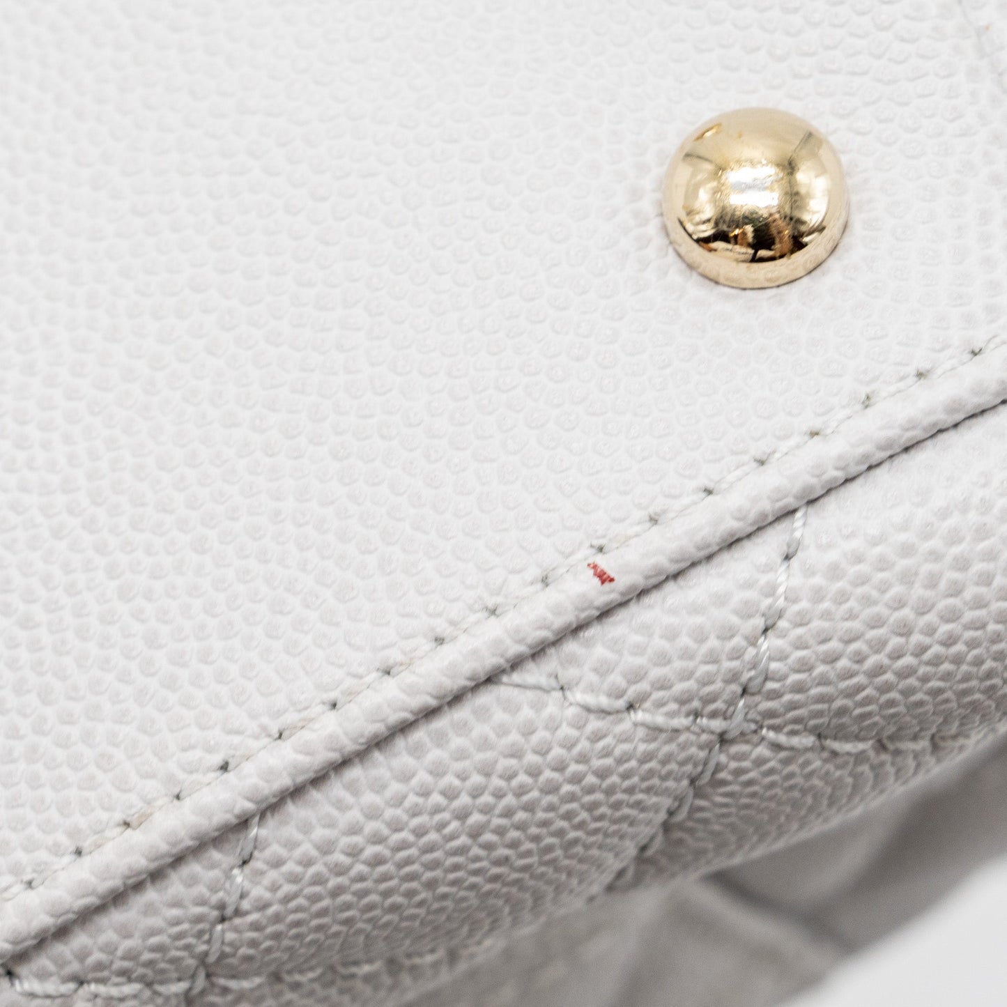 Chanel small coco handle caviar light grey L