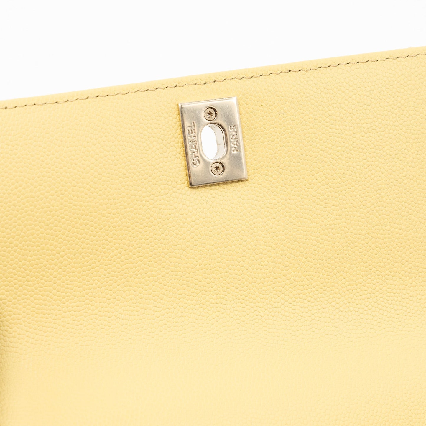 Chanel small coco handle caviar 22P light yellow L (microchip)