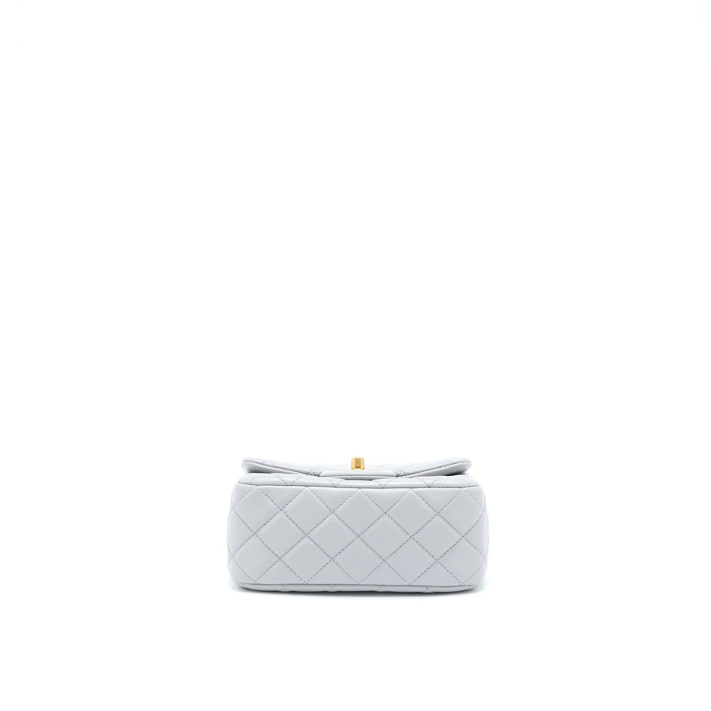 Chanel Pearl Crush Mini Square Flap Bag Lambskin Grey
